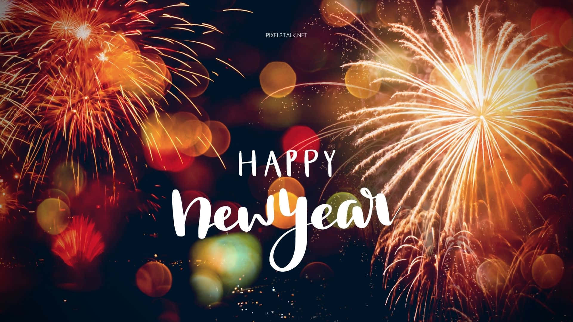 New Year Phone, golden orange, dark sky, Full HD Desktop Wallpaper