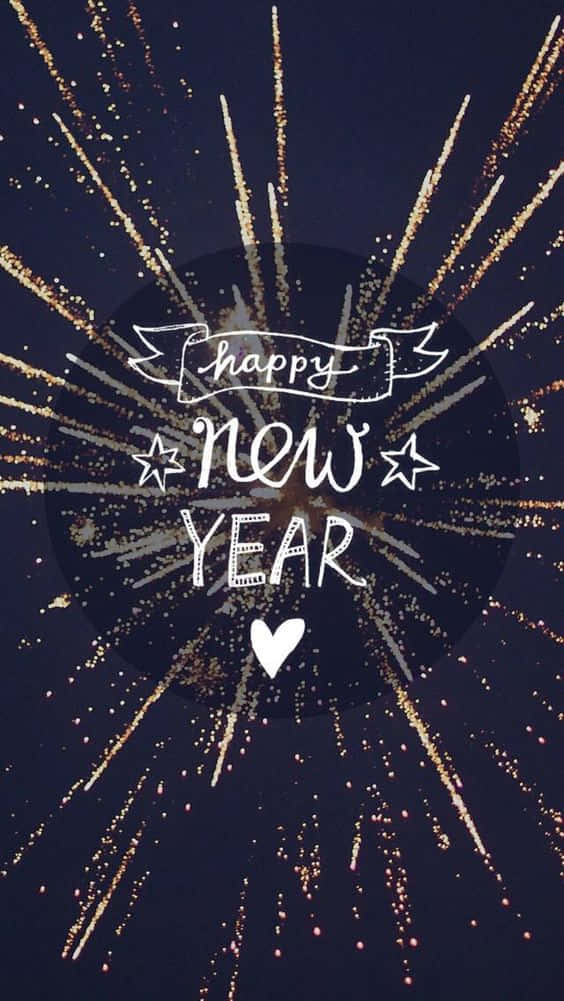 New Year Sky Fireworks Phone, golden fireworks, dark night sky, SD Phone Wallpaper