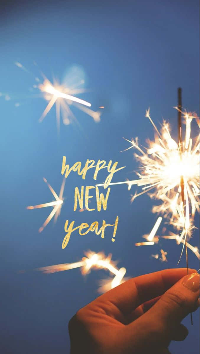 New Year Phone, firework, deep blue sky, SD Phone Wallpaper
