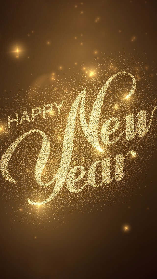 New Year Phone, Gold Glitters, Happy New Year, SD Phone Wallpaper