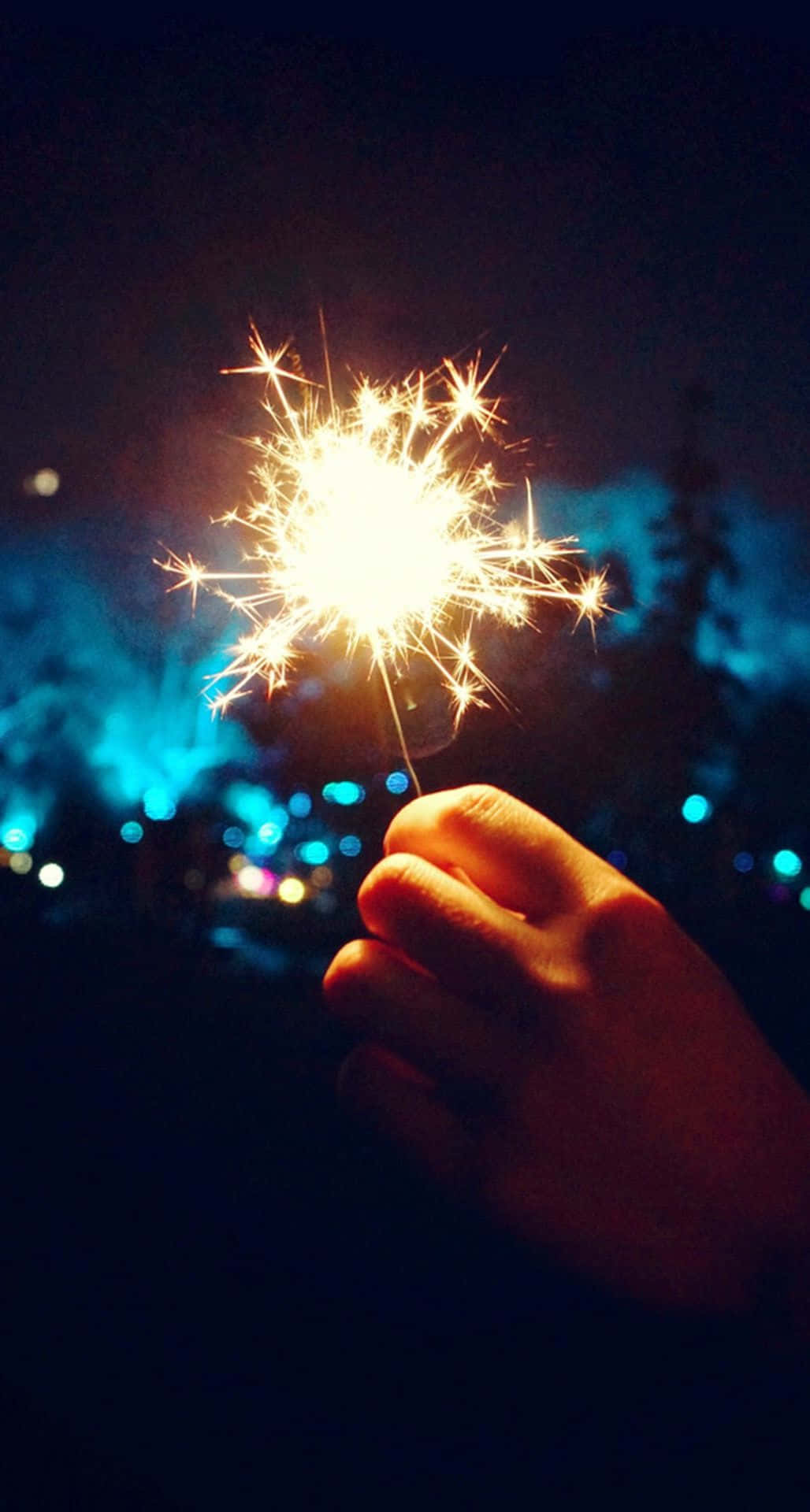 New Year, firework, dark night sky, Full HD Phone Wallpaper