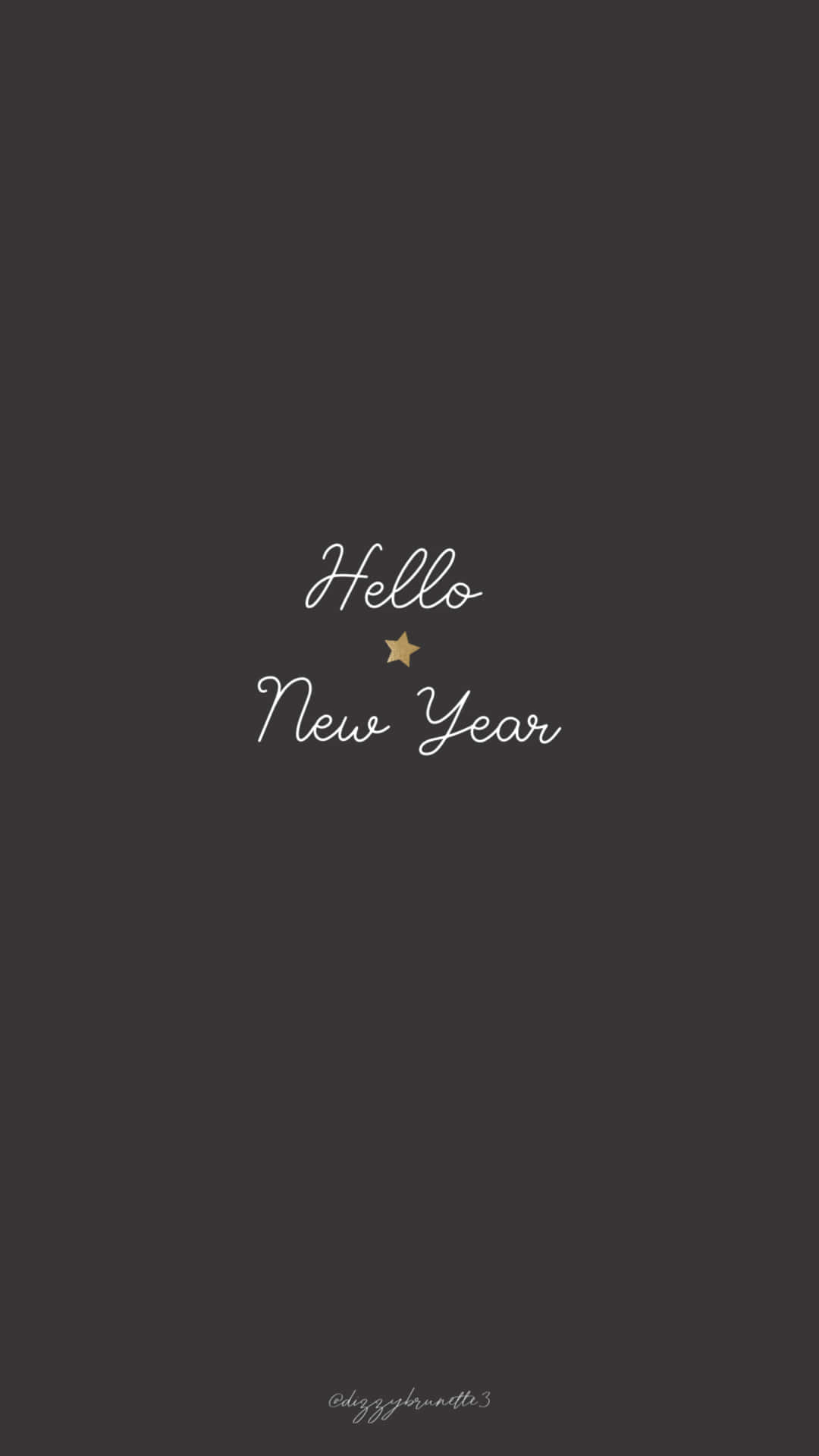 Hello New Year, dark gray, white cursive text, Full HD Phone Wallpaper
