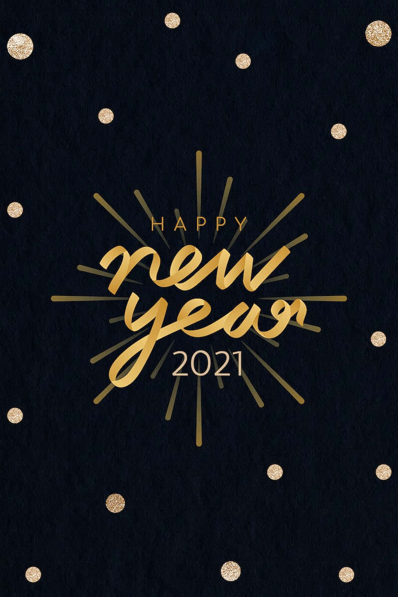 Happy New Year 2021, golden, navy background, SD Phone Wallpaper