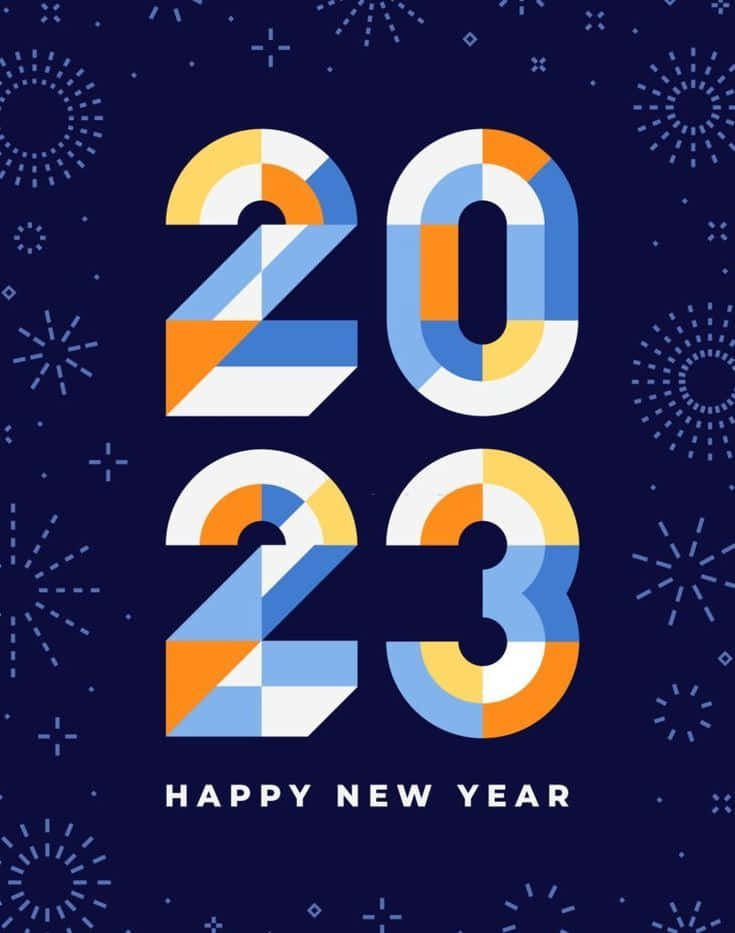 Happy New Year Phone, 2023, blue, SD Phone Wallpaper