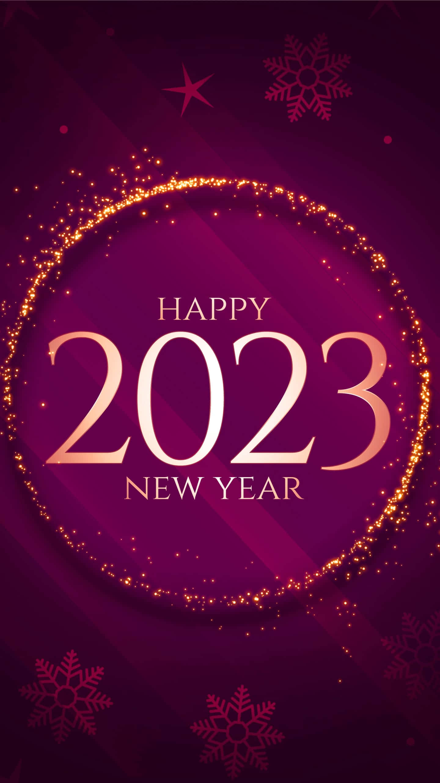 New Year 2023, purple, golden sparkles, 2K Phone Wallpaper