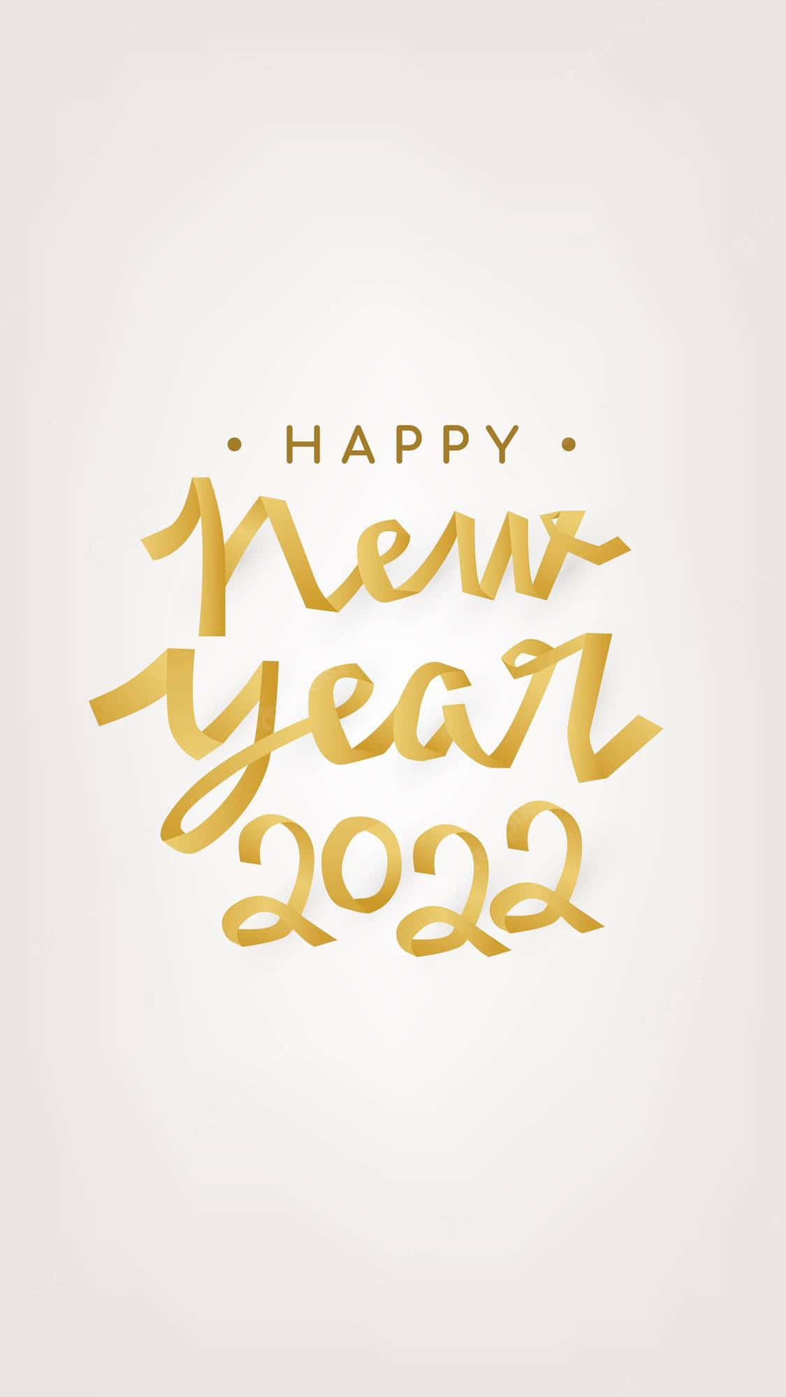 Happy New Year 2022, golden cursive text, soft off-white background, Full HD Phone Wallpaper