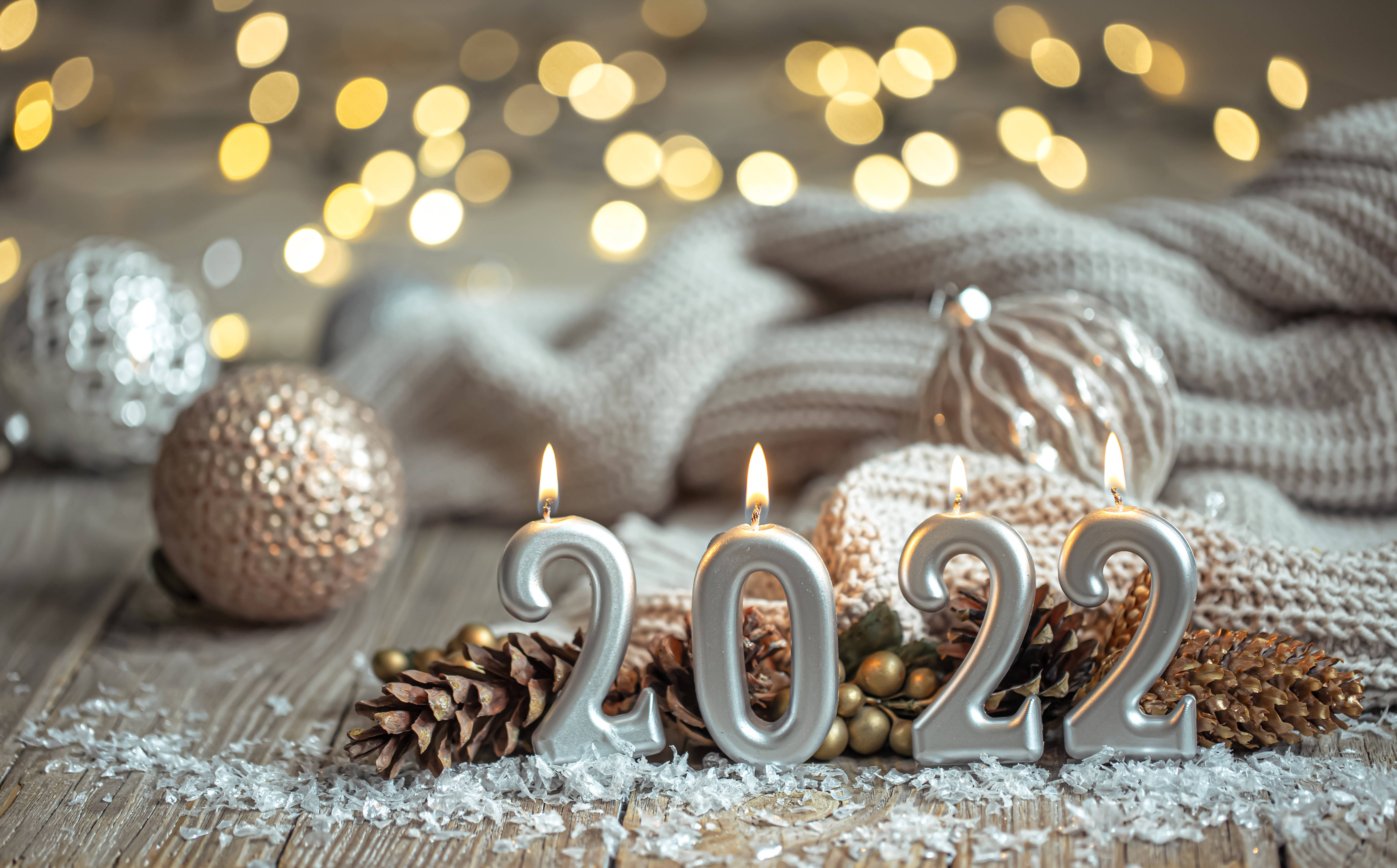 2022, silver, candle, 5K Desktop Wallpaper