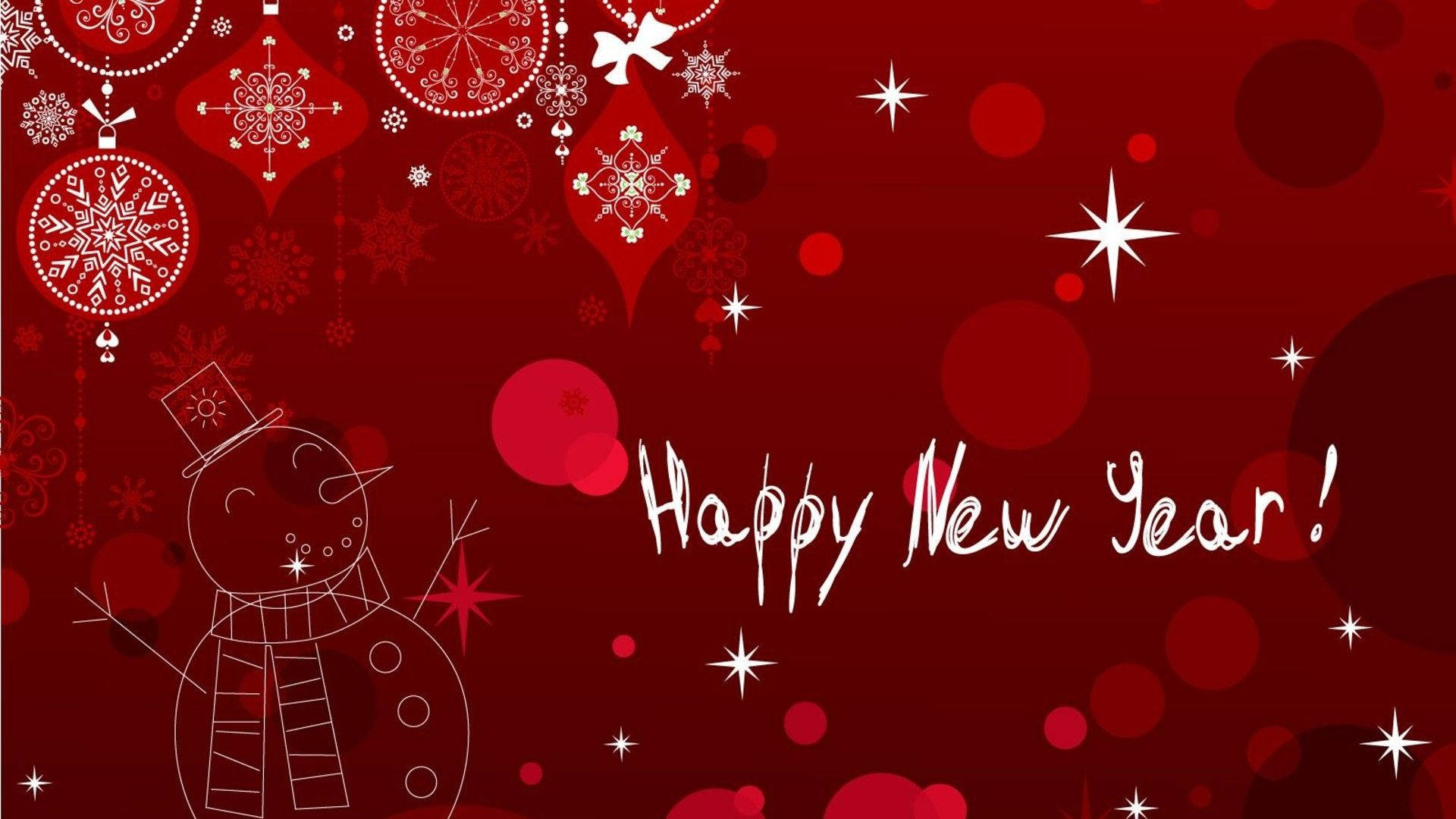 Happy New Year, festive holiday, snowman, Full HD Desktop Wallpaper