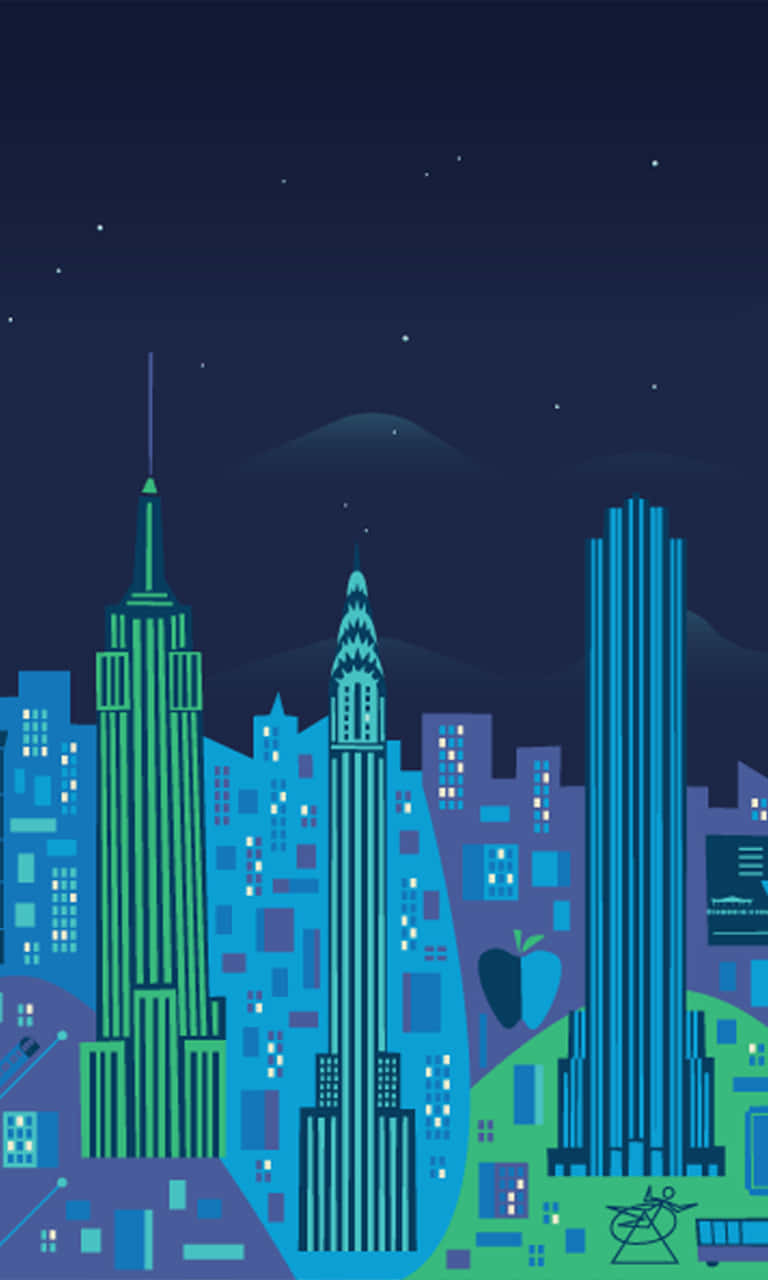 night cityscape, glowing skyscrapers, starry sky, HD Phone Wallpaper
