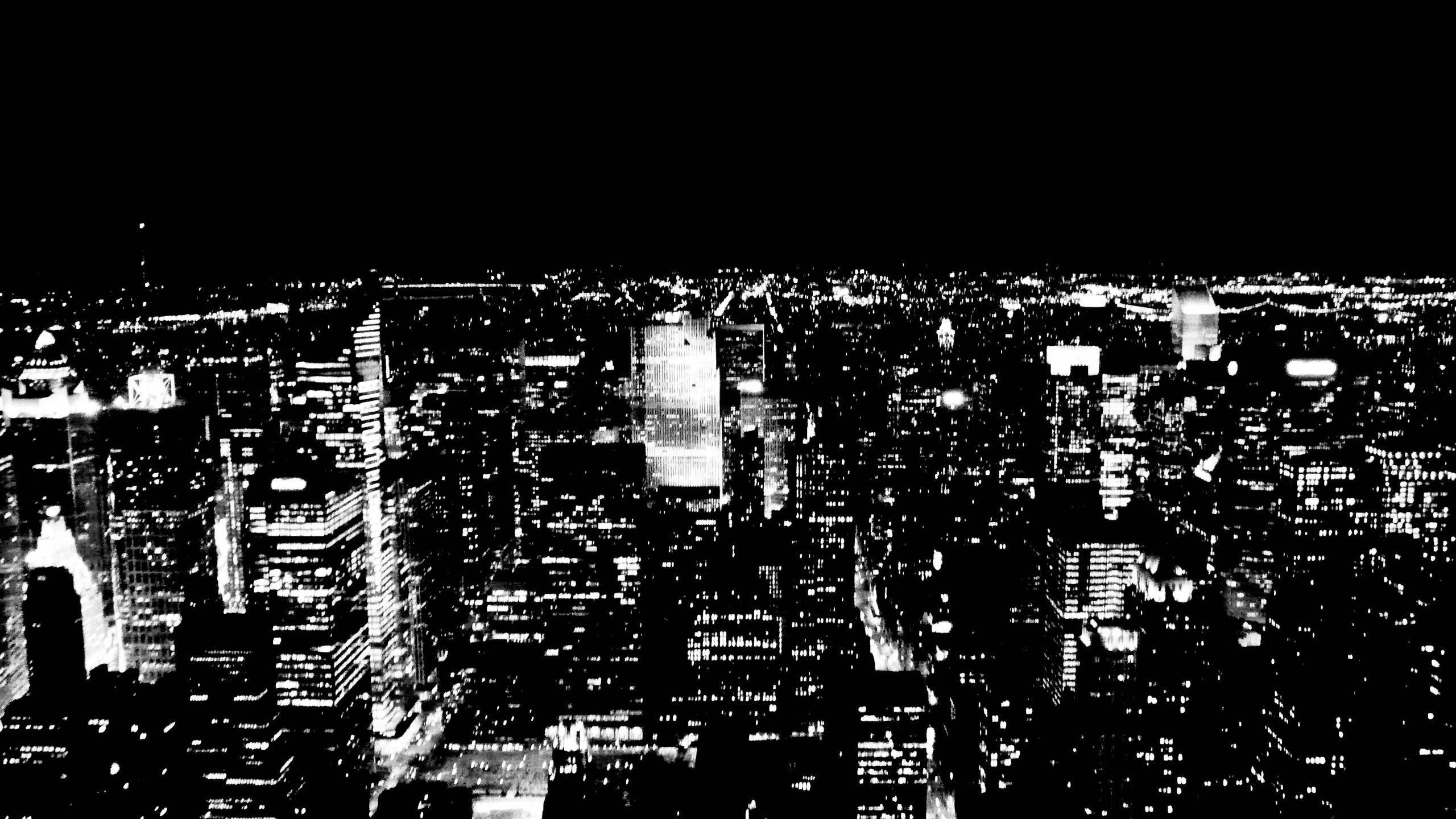 New York, black and white, aerial view, 2K Desktop Wallpaper