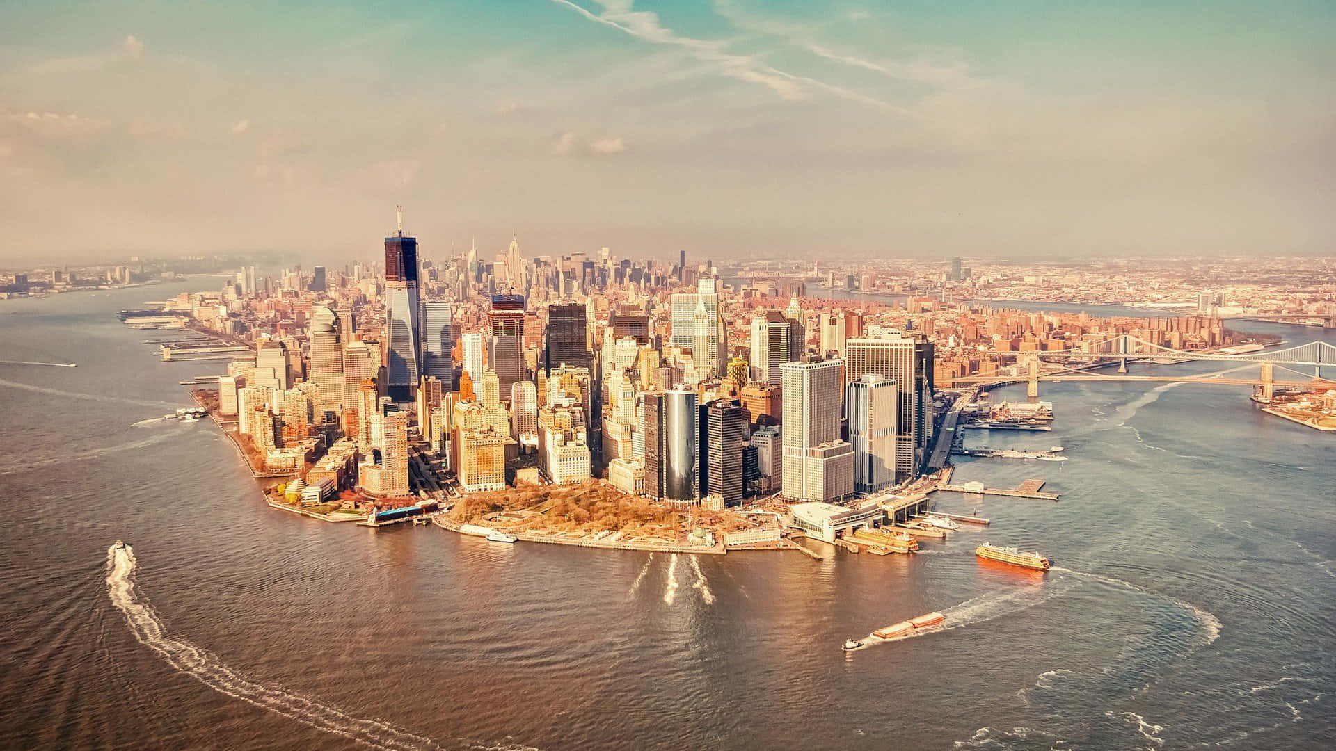 New York City, skyscrapers, bridges, Full HD Desktop Wallpaper