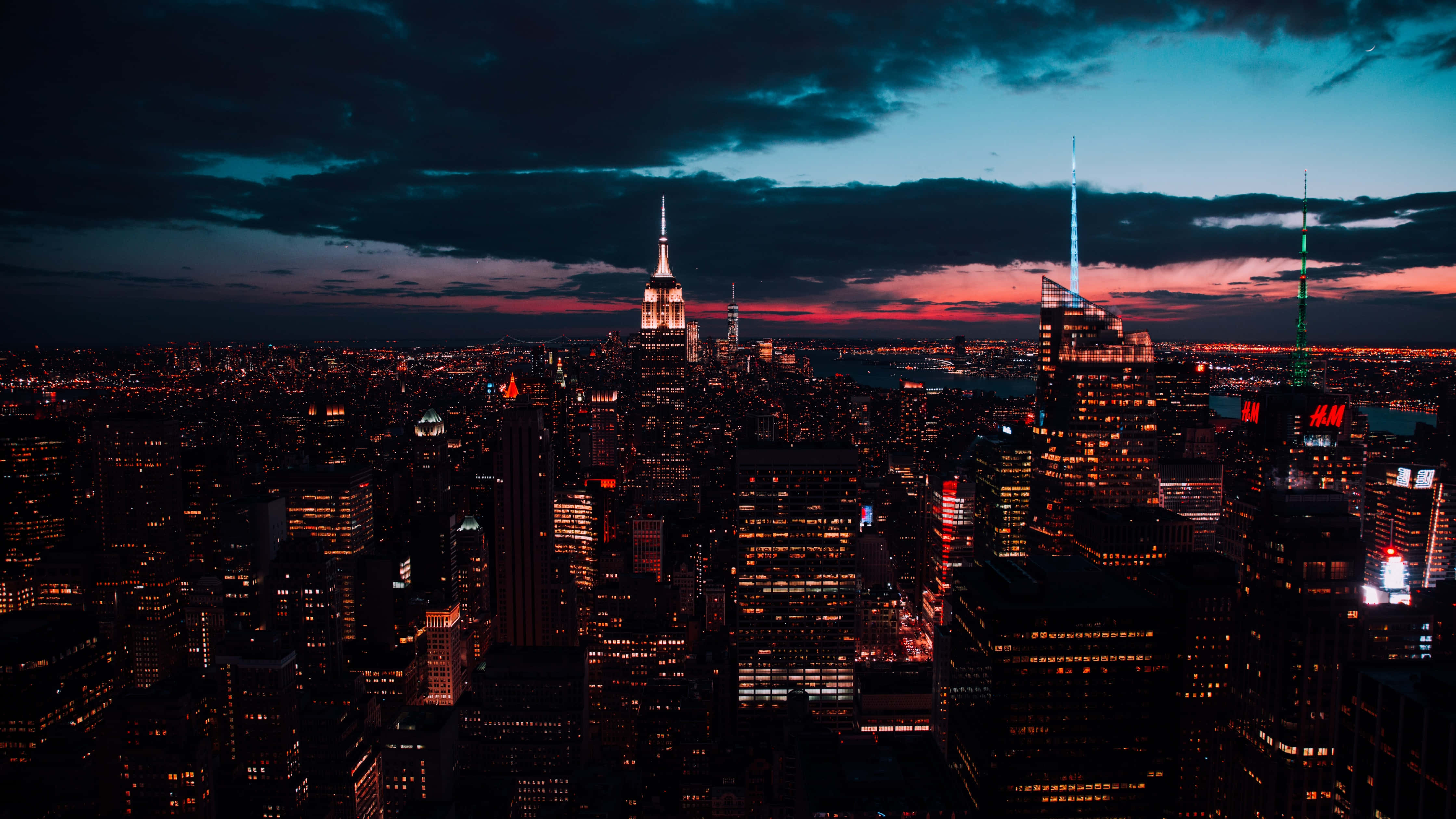 New York City, skyline, dusk, 4K Desktop Wallpaper