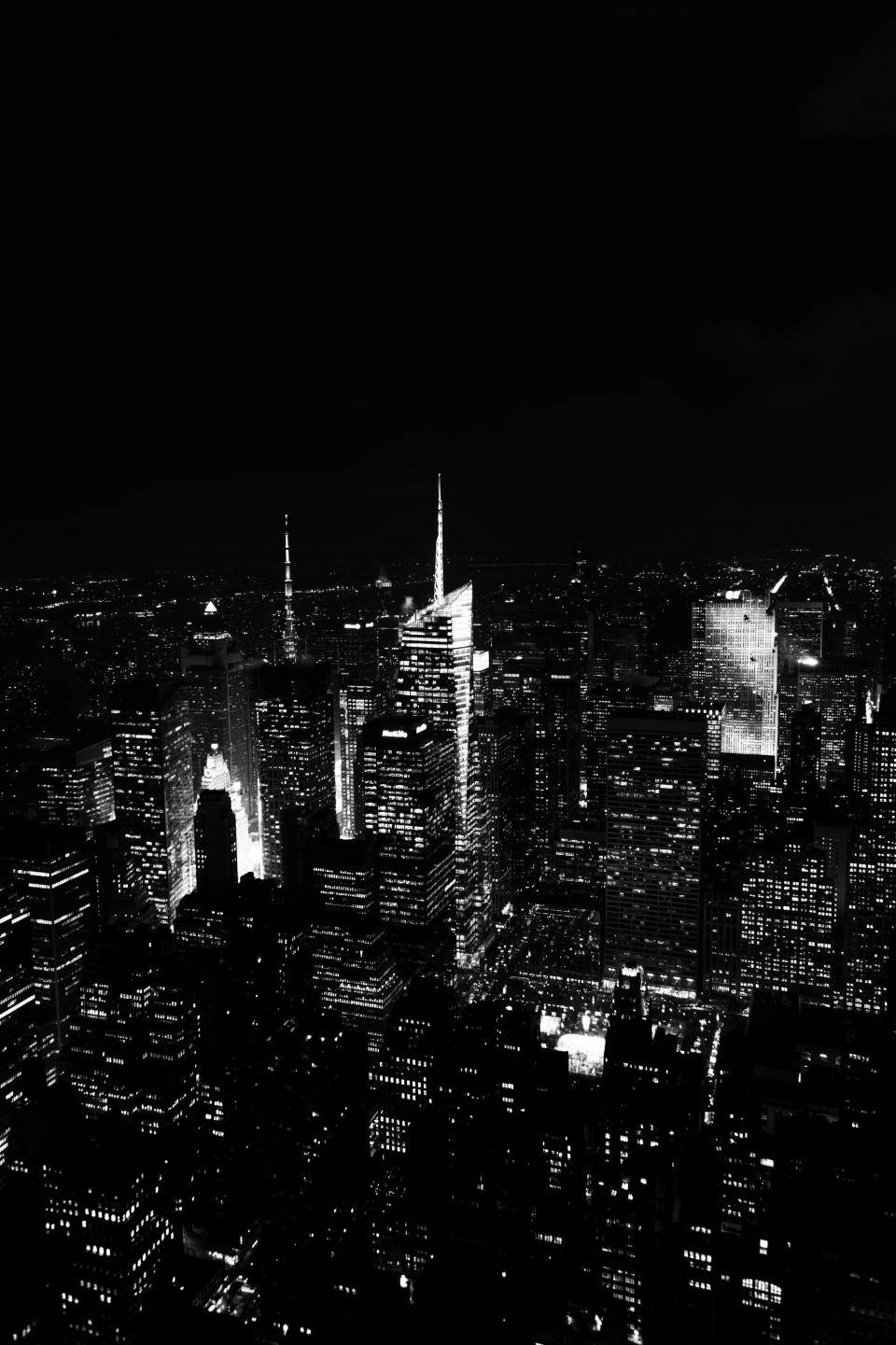 New York City, Night, black and white, HD Phone Wallpaper