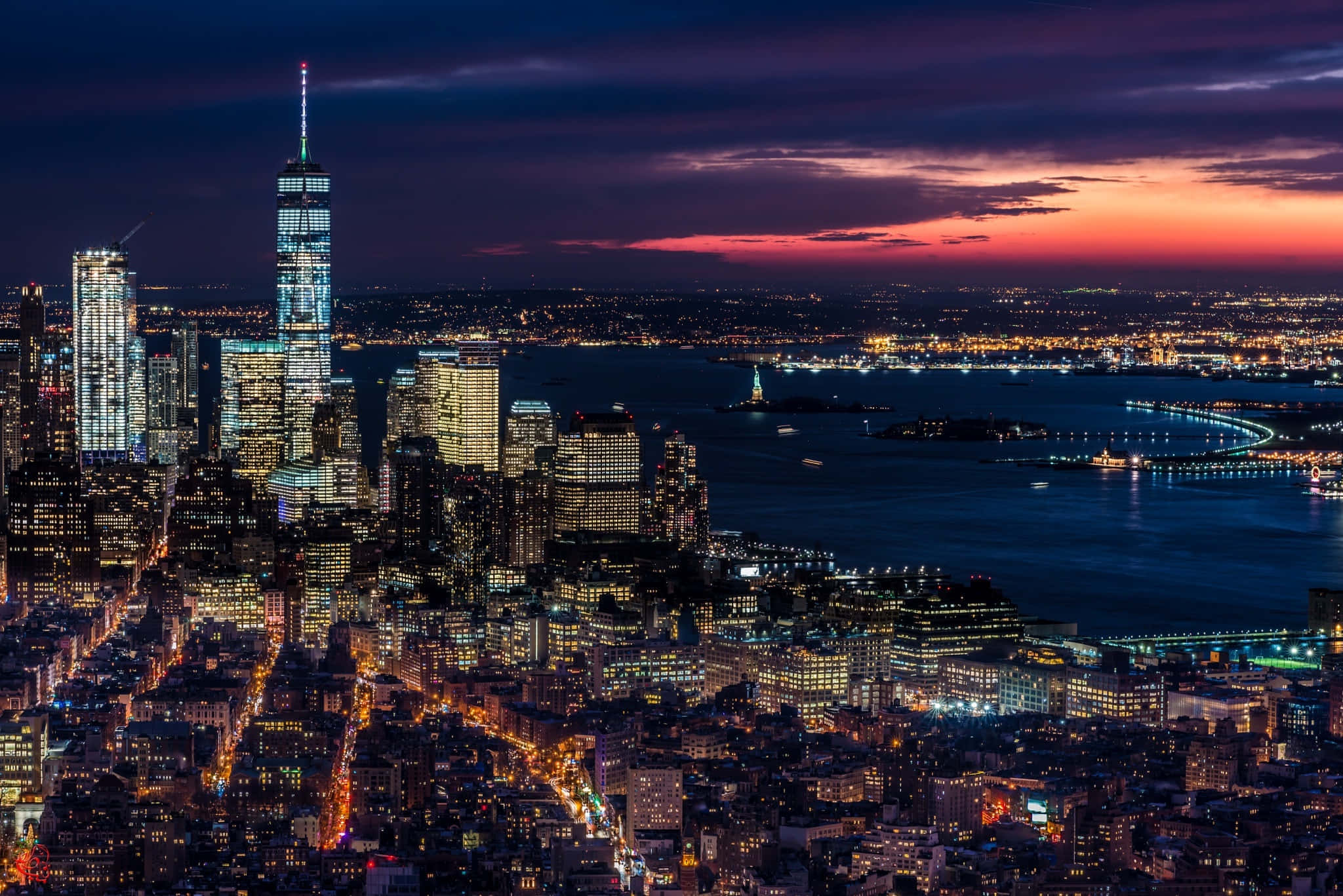 New York City, 4K Ultra HD, twilight view, Full HD Desktop Wallpaper