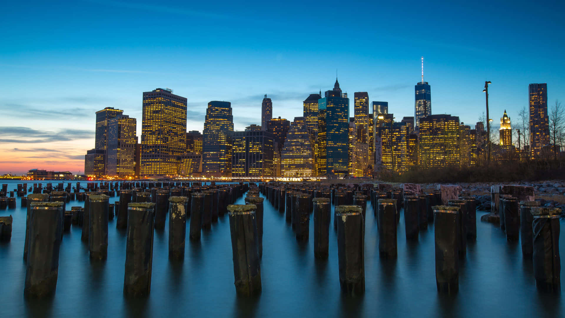New York City, 4K Ultra HD, glowing skyscrapers, Full HD Desktop Wallpaper