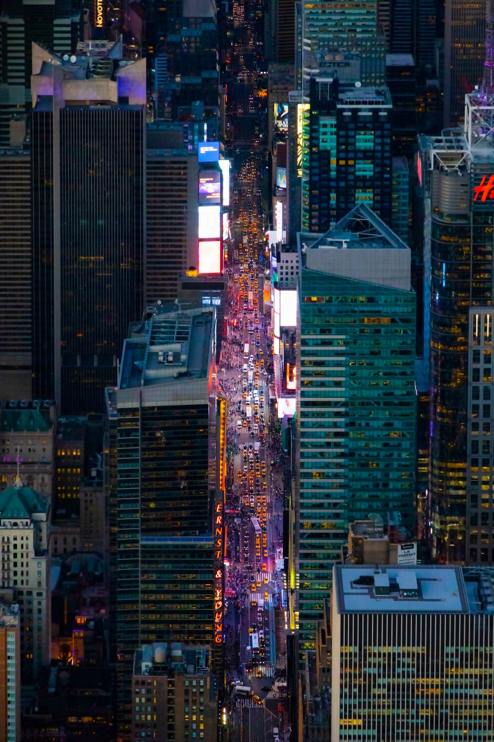 New York City, night, skyscrapers, Full HD Phone Wallpaper
