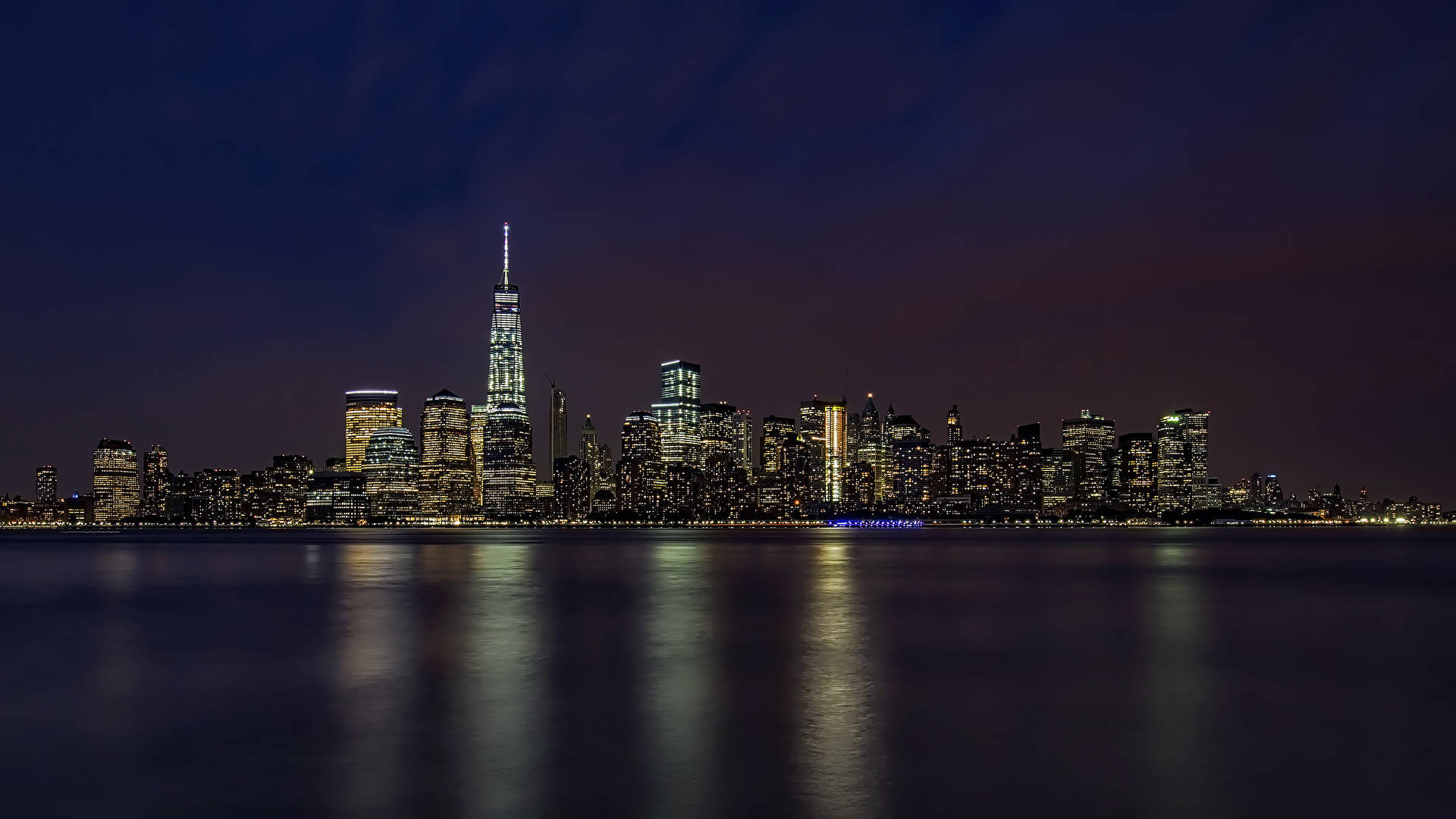 New York City, Night, Skyline, Full HD Desktop Wallpaper