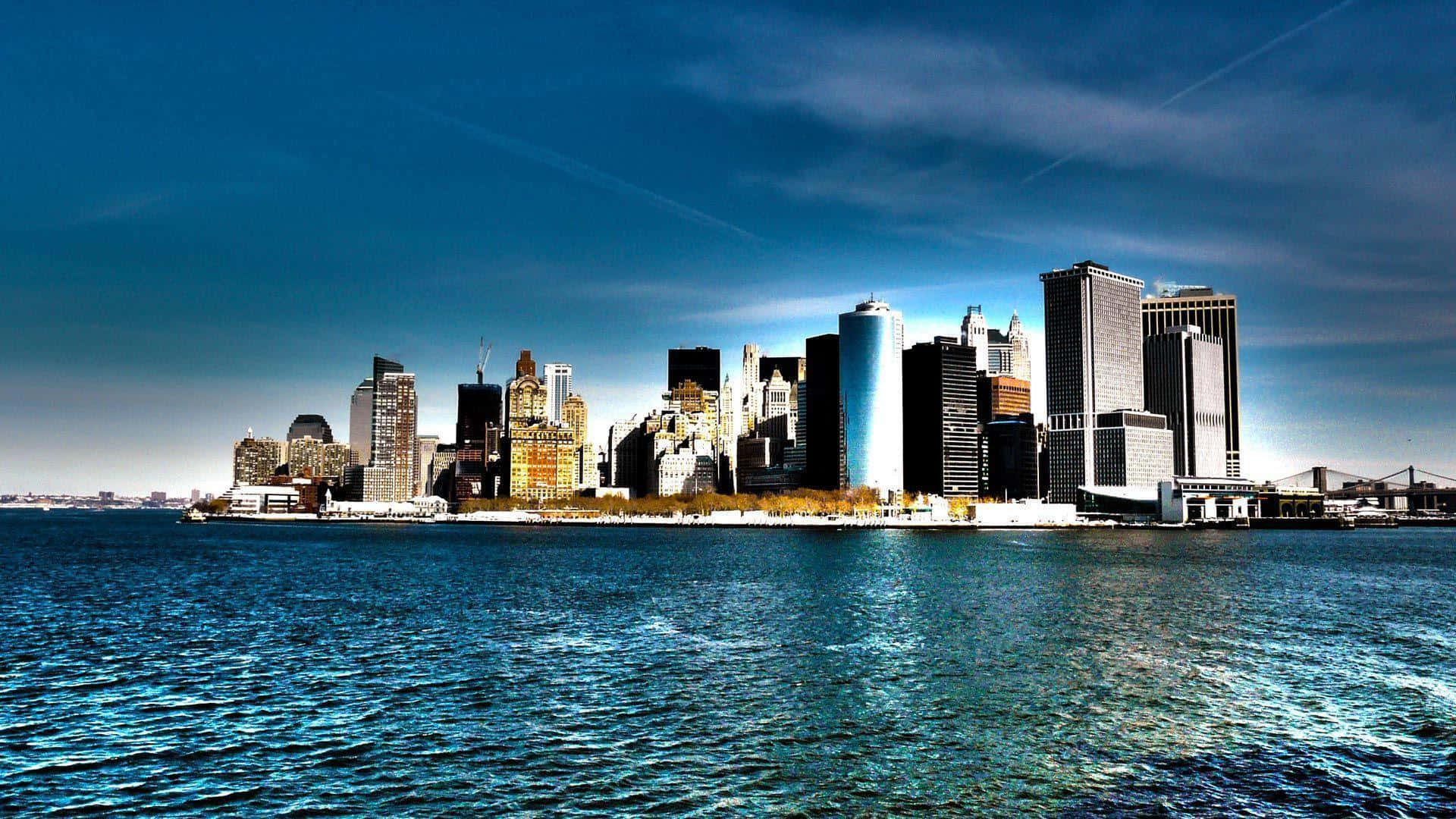 New York City, skyline, skyscrapers, Full HD Desktop Wallpaper