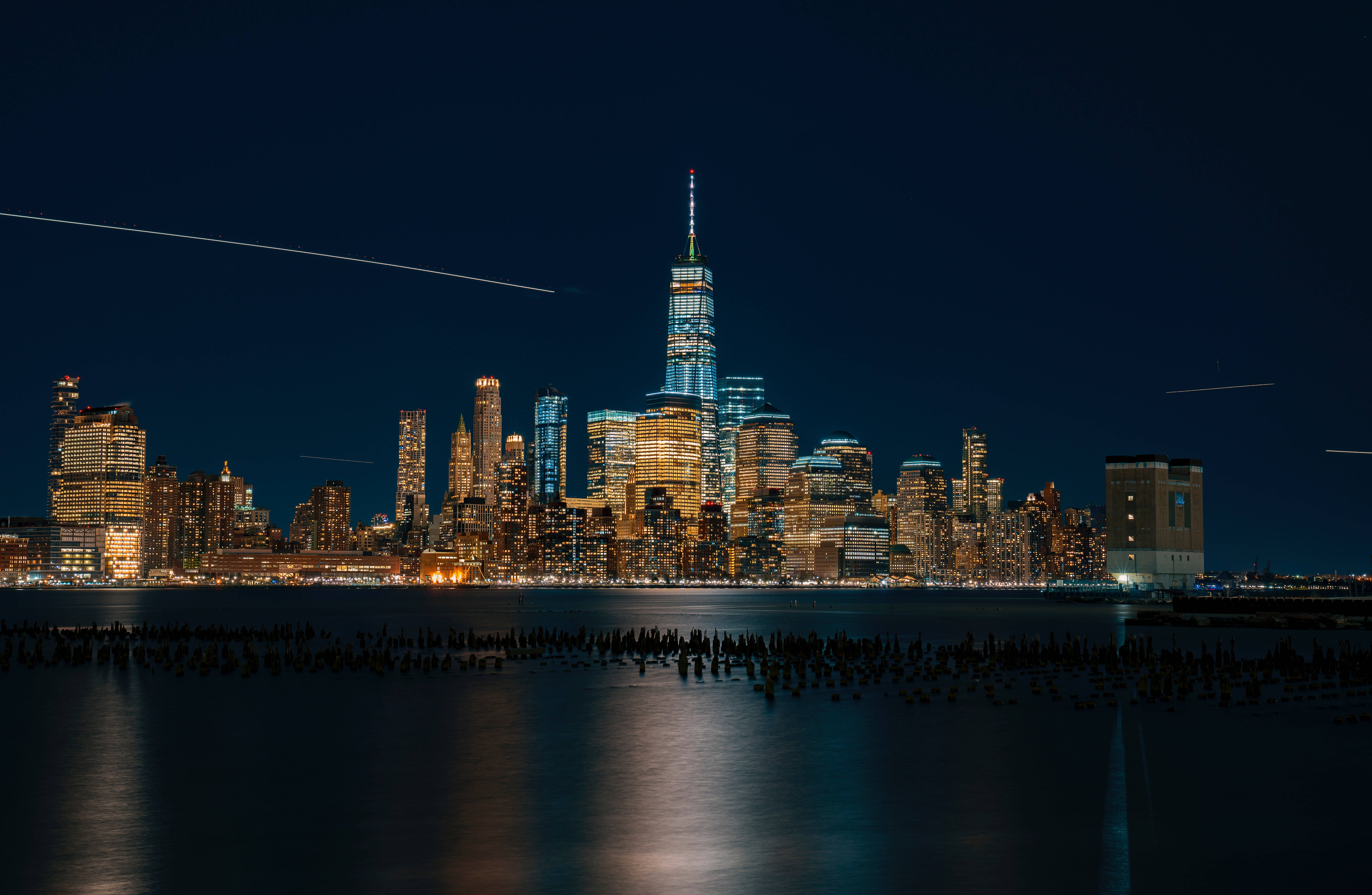 New York City, nighttime view, skyline, 5K Desktop Wallpaper