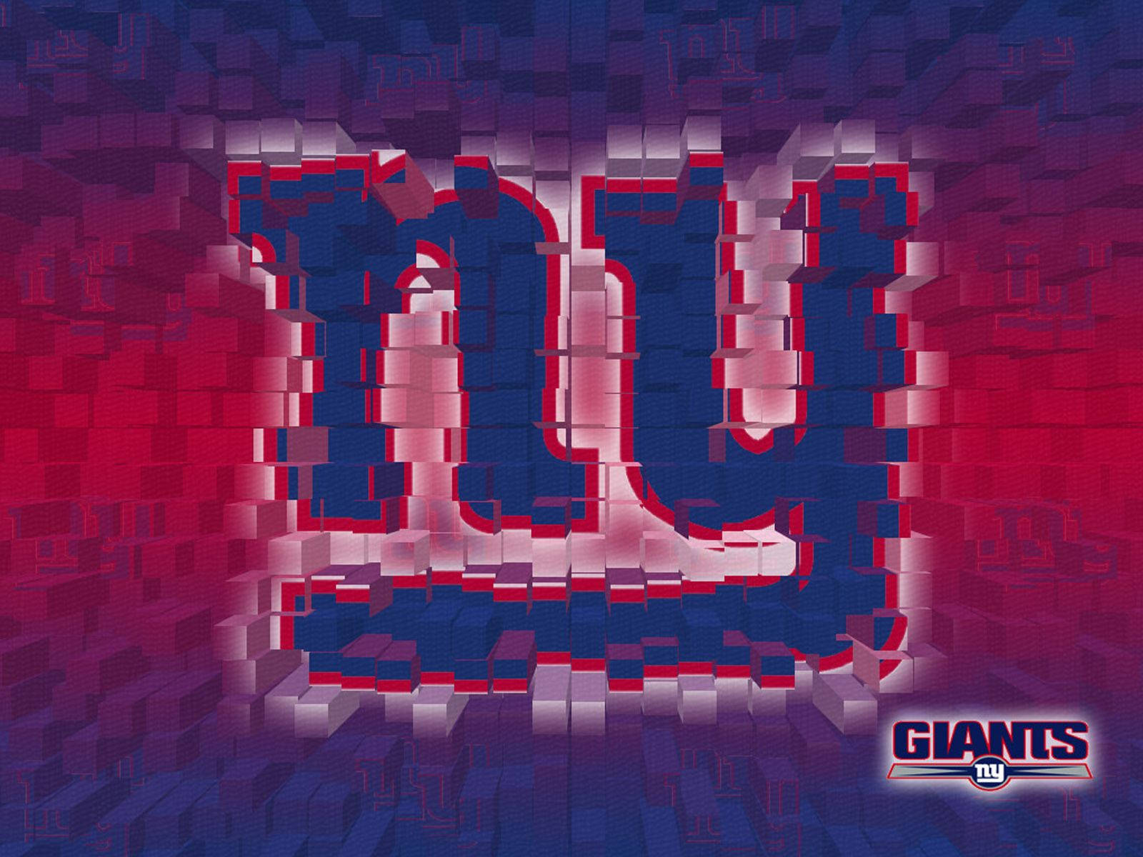 New York Giants Logo, 3D pixelated cube wall, vibrant red, HD Desktop Wallpaper