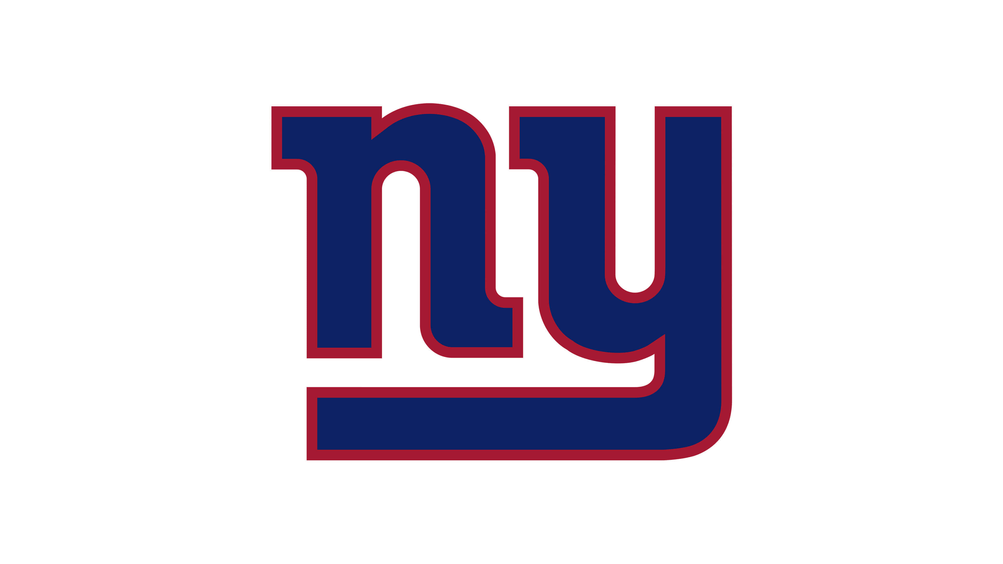 New York Giants, navy blue, red outline, 4K Desktop Wallpaper