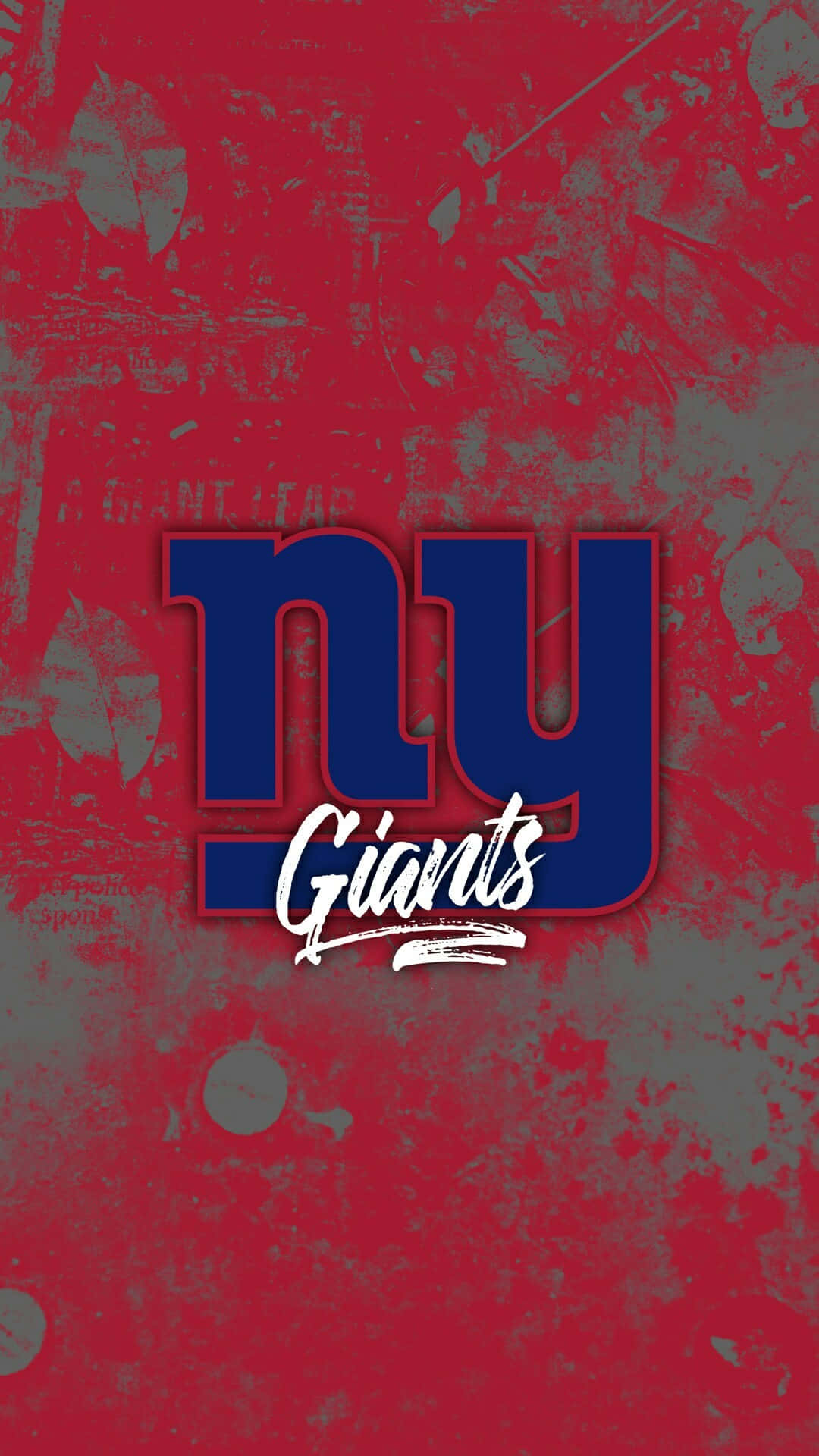 New York Giants, blue and white, textured red and gray distressed background, Full HD Phone Wallpaper