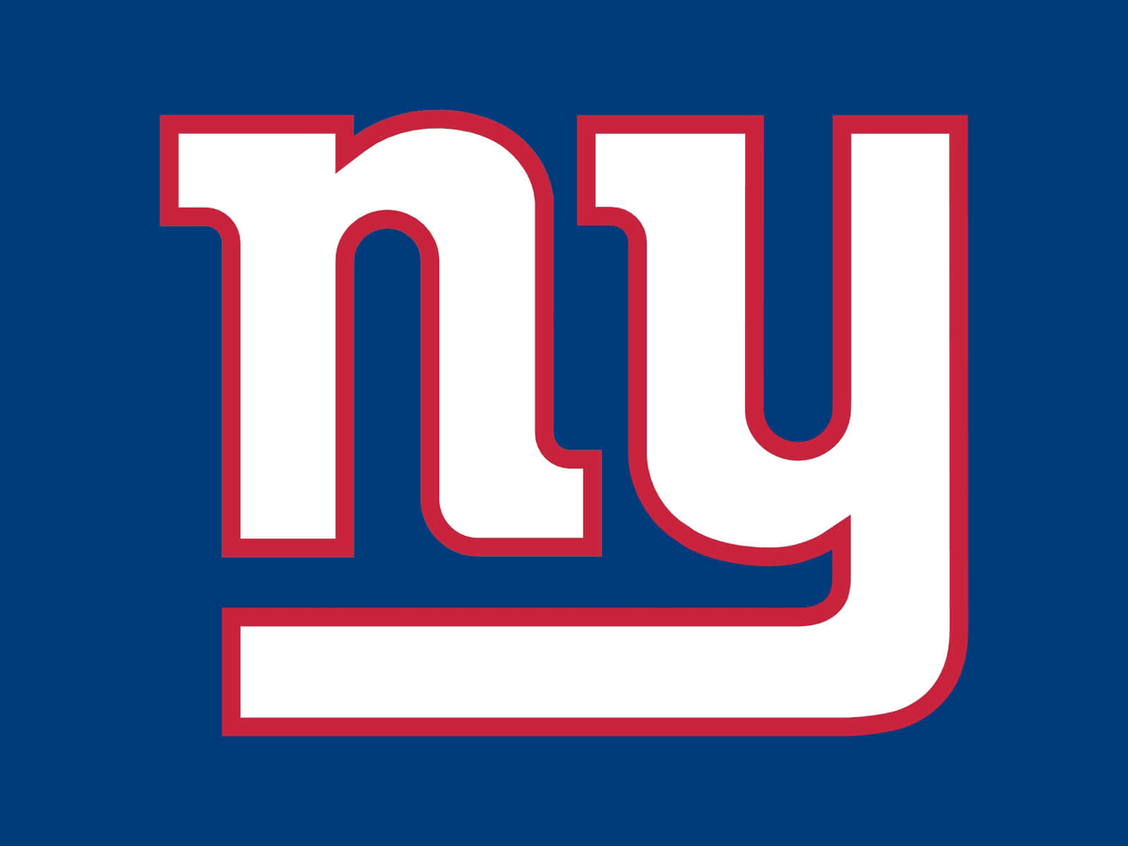 New York Giants Logo, white 'ny' letters, red outline, HD Desktop Wallpaper