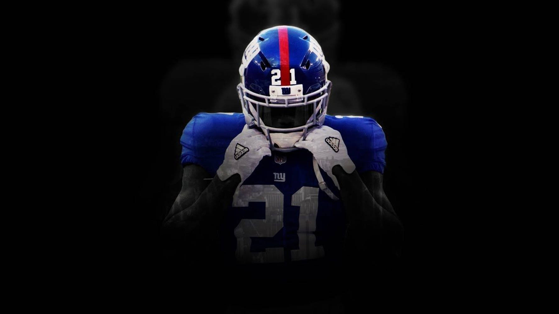 New York Giants, blue jersey, number 21, HD Desktop Wallpaper
