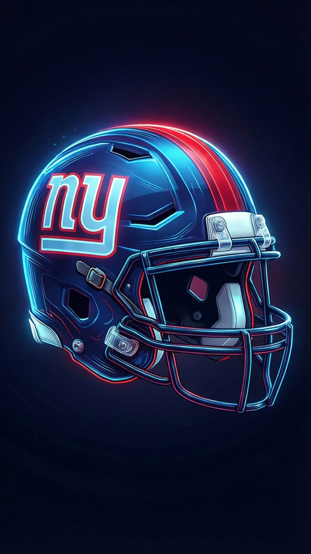 New York Giants, neon blue, red accents, Full HD Phone Wallpaper