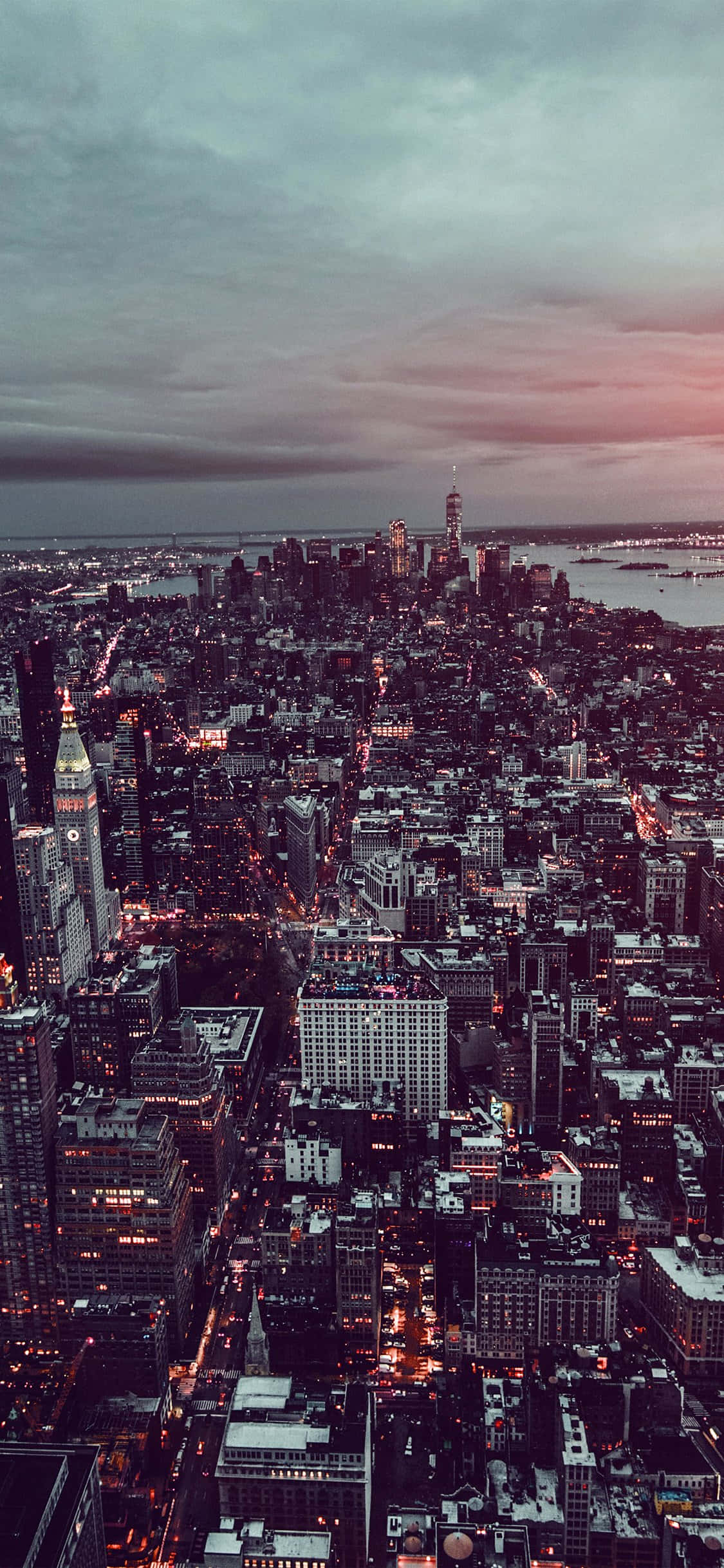 New York, iPhone X, dusk, Full HD Phone Wallpaper