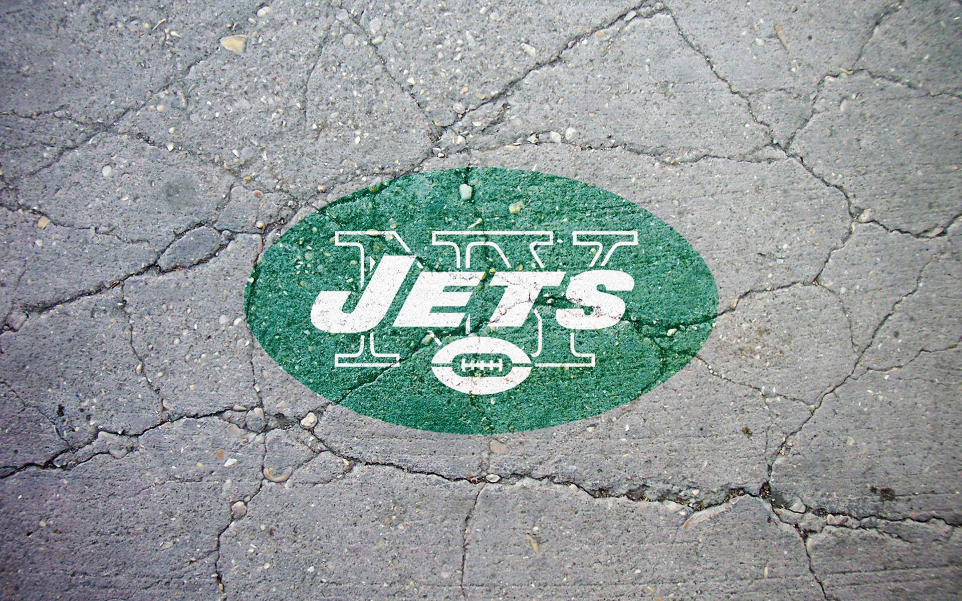 New York Jets, cracked pavement, green, Full HD Desktop Wallpaper