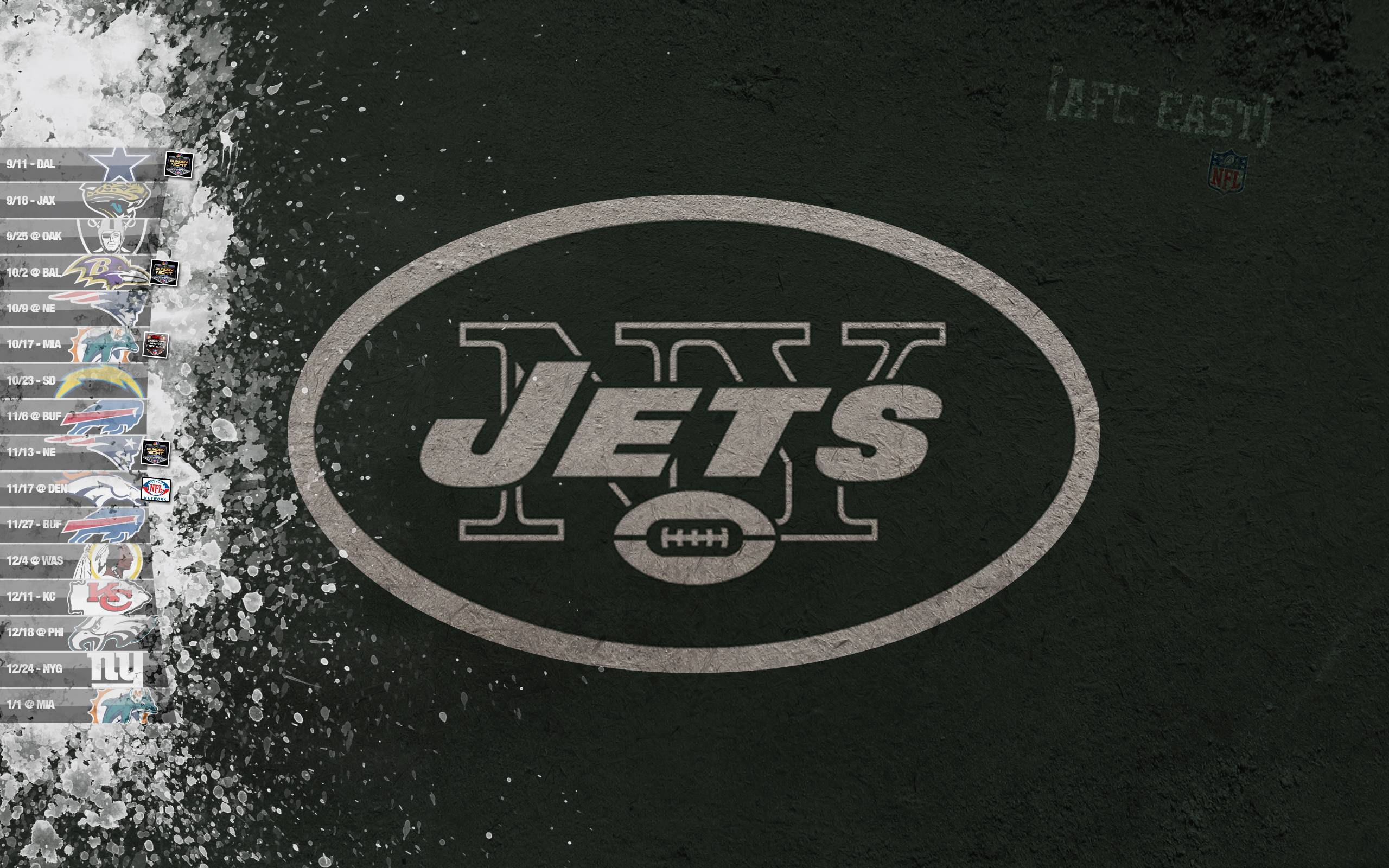 New York Jets, gray, dark textured asphalt, 2K Desktop Wallpaper