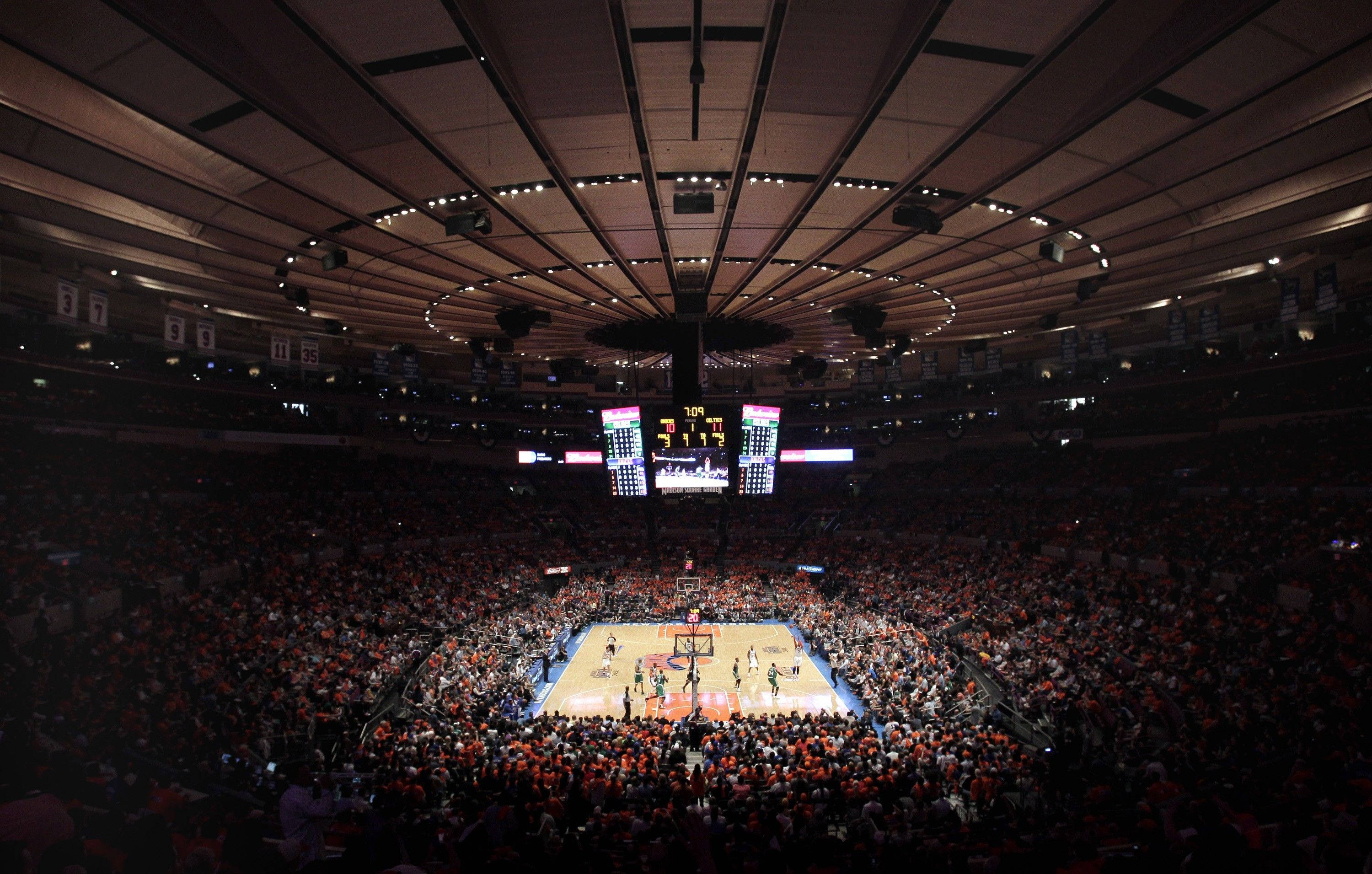 New York Knicks, arena, night, 2K Desktop Wallpaper