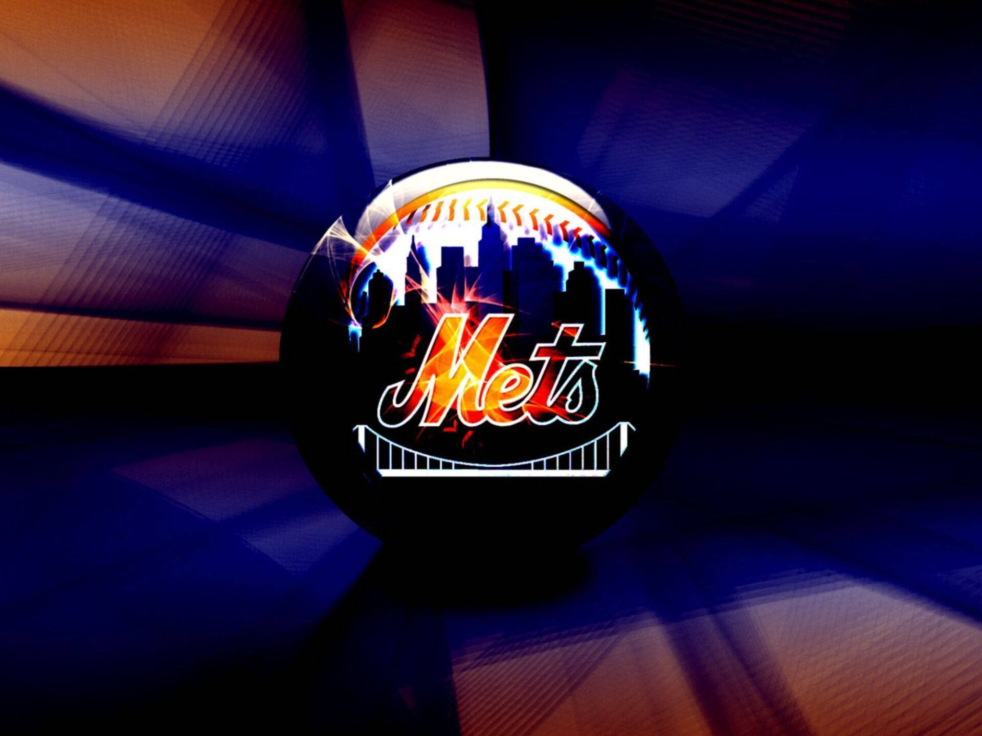New York Mets, Mets logo, city skyline, Full HD Desktop Wallpaper