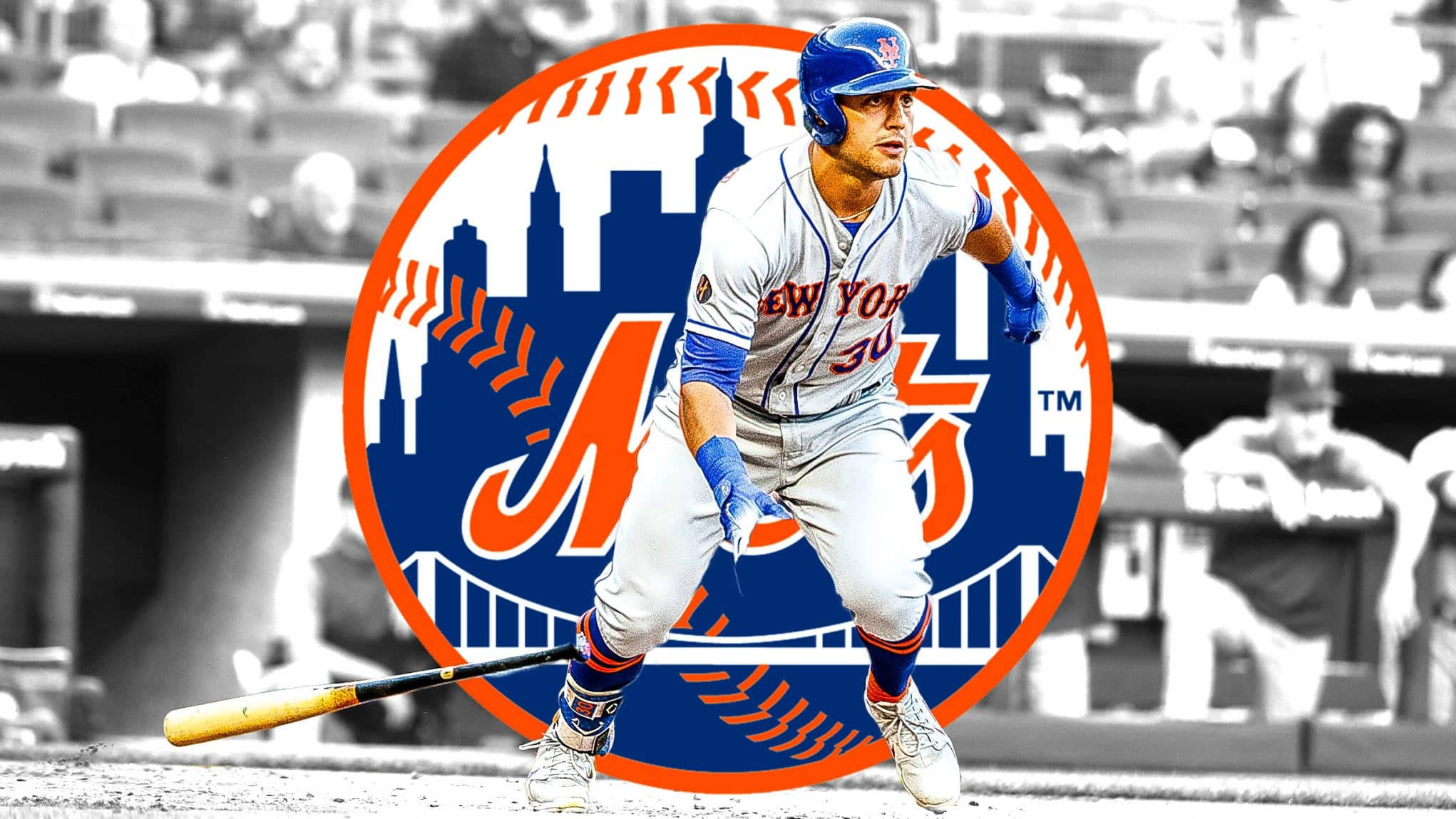 New York Mets, baseball player, team logo, Full HD Desktop Wallpaper