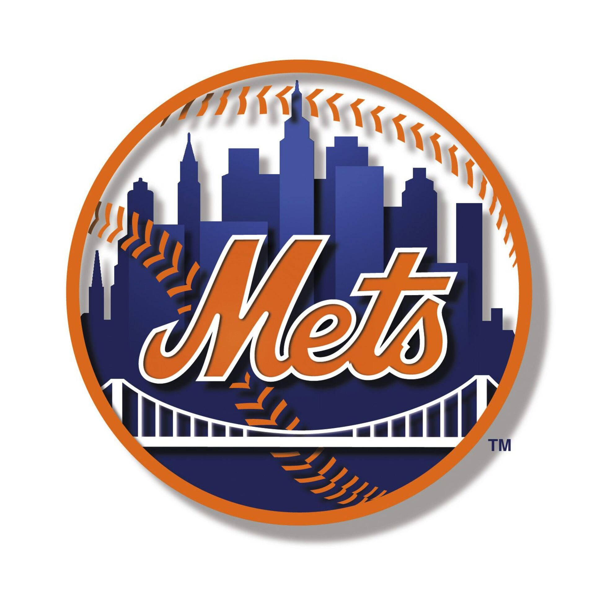 New York Mets, white bridge, orange script, Full HD Desktop Wallpaper
