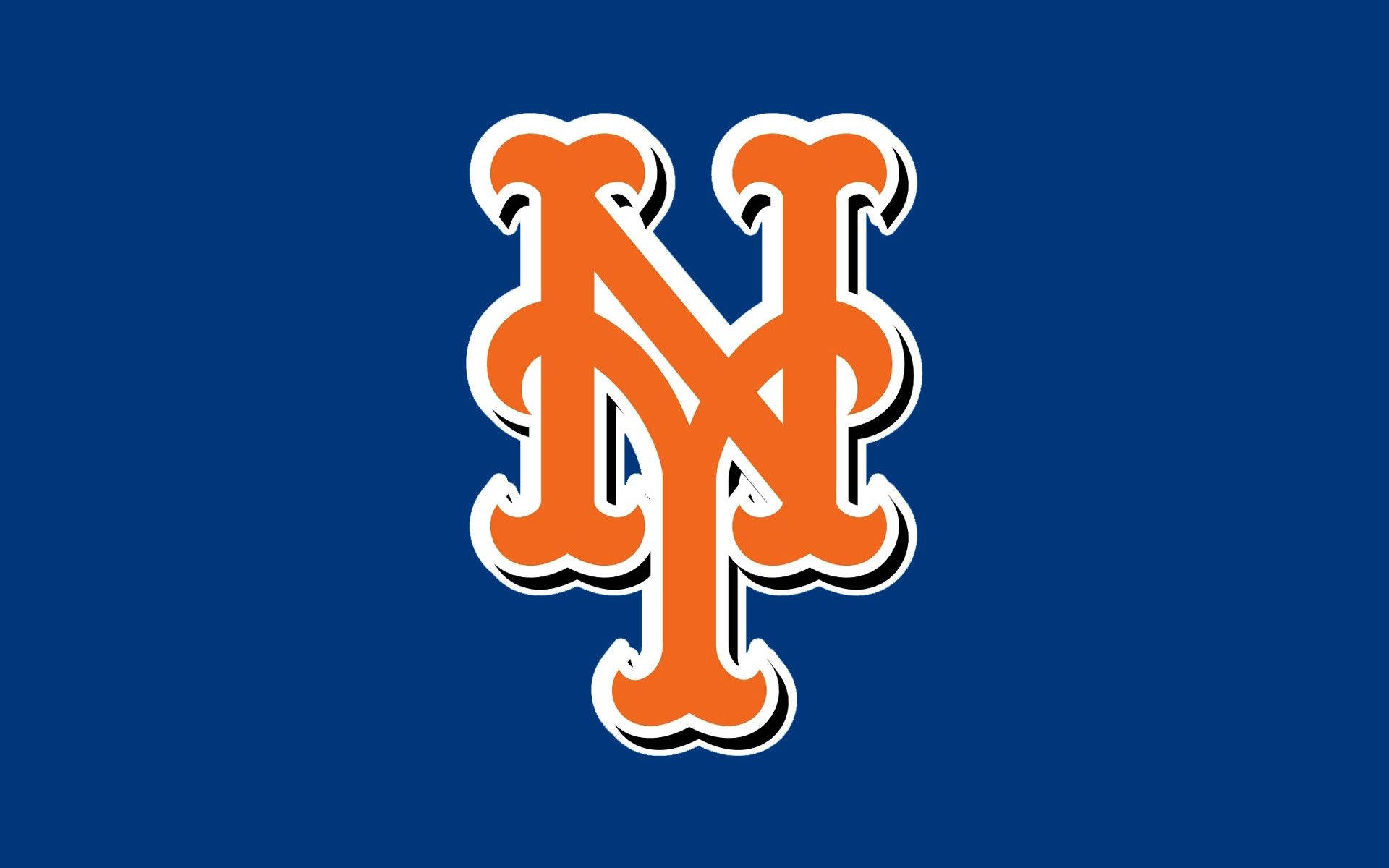 New York Mets, orange logo, white outlines, Full HD Desktop Wallpaper
