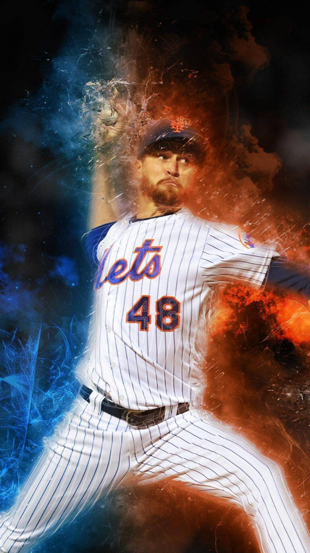 New York Mets, baseball pitcher, Mets uniform, Full HD Phone Wallpaper