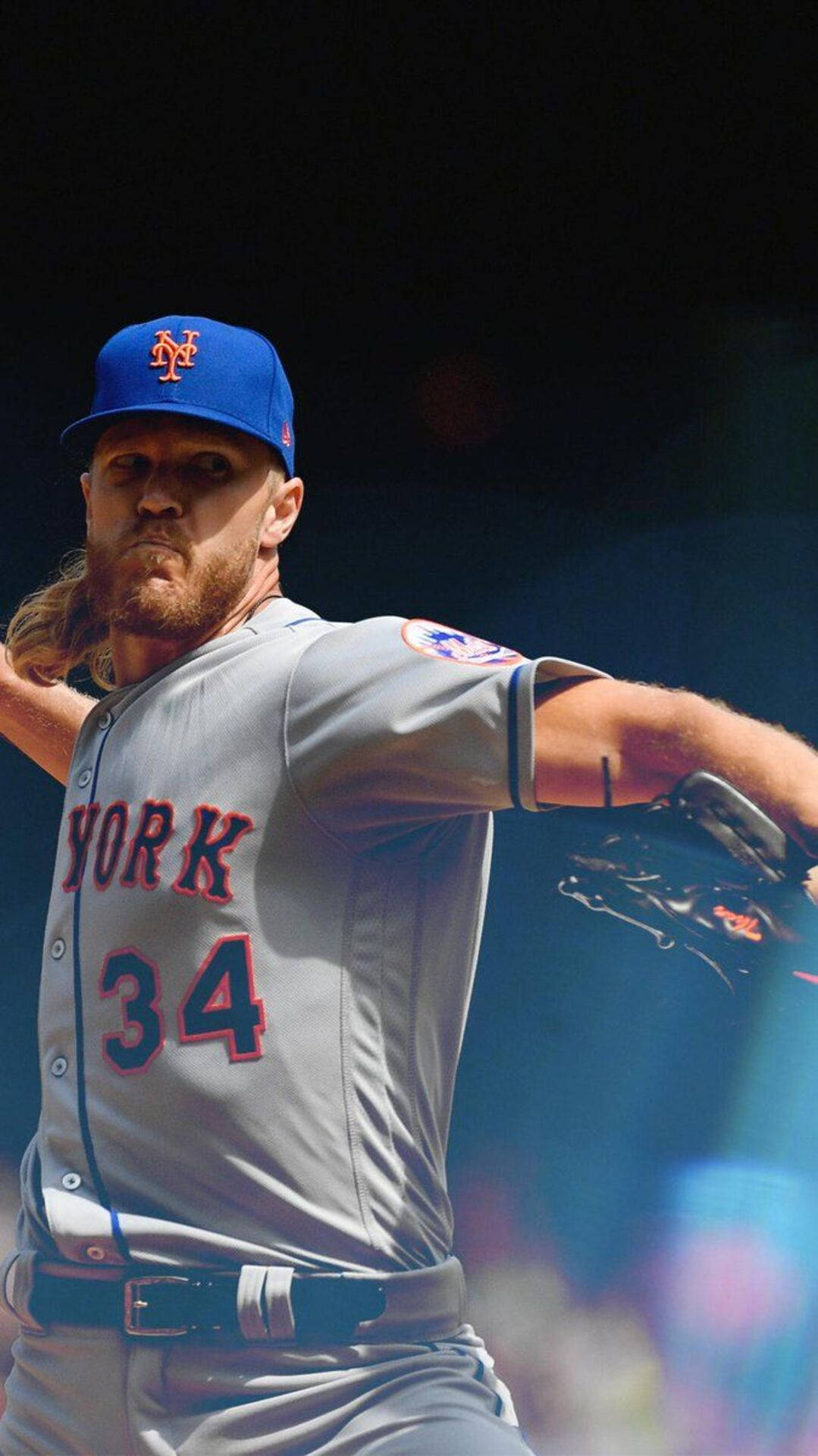 New York Mets, baseball pitcher, mid-throw, Full HD Phone Wallpaper