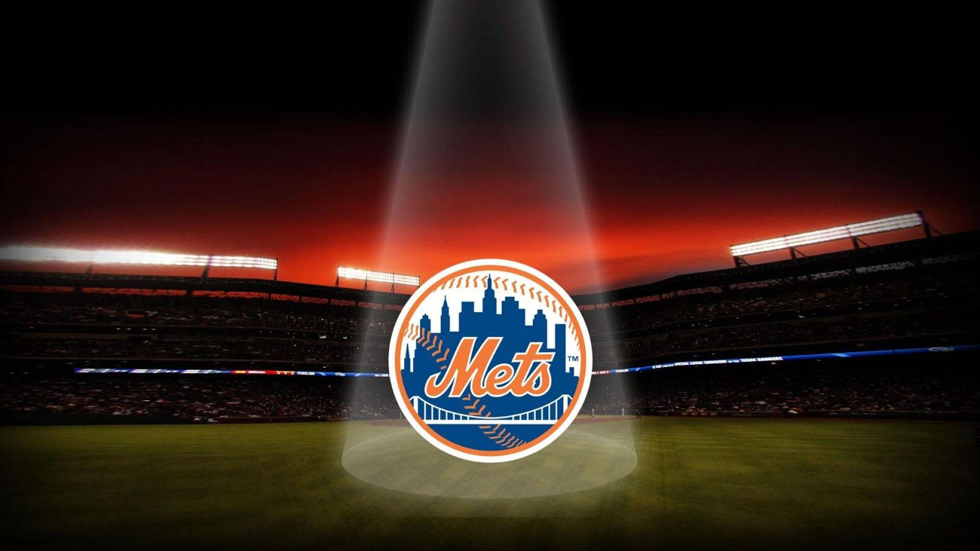 New York Mets, spotlight, baseball field, Full HD Desktop Wallpaper