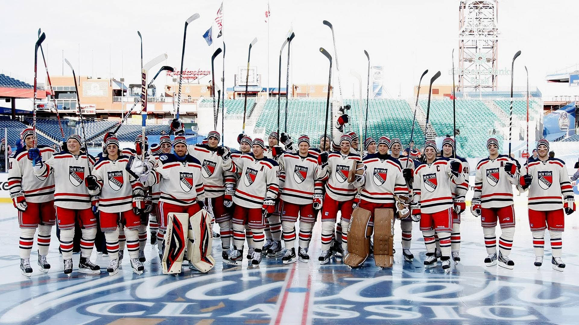 New York Rangers, women's ice hockey team, red white and blue uniforms, Full HD Desktop Wallpaper