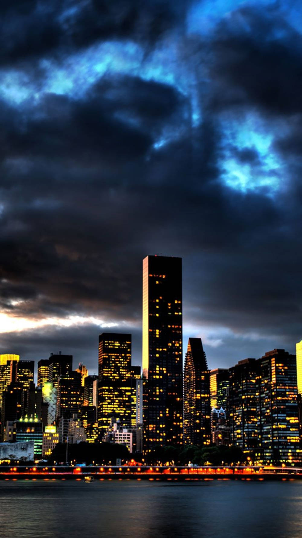 New York Skyline, iPhone, dusk, HD Phone Wallpaper