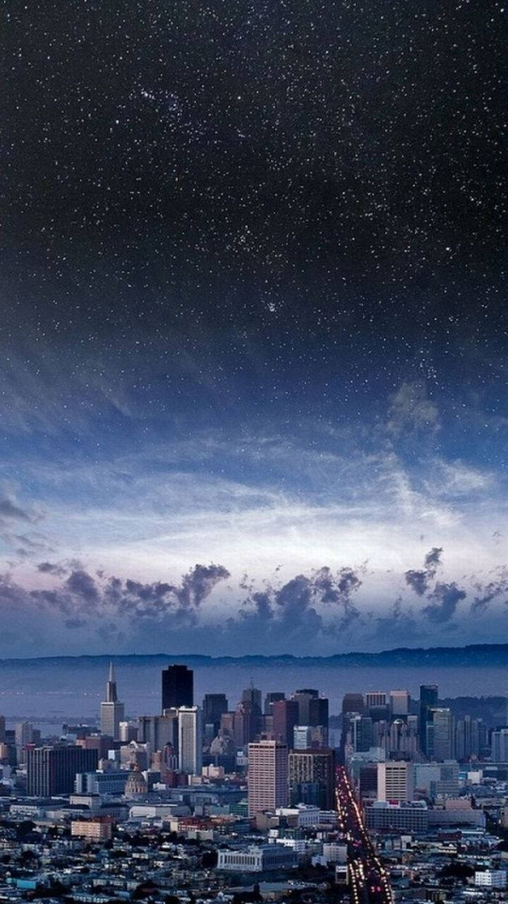 New York Skyline, iPhone, starry night sky, HD Phone Wallpaper