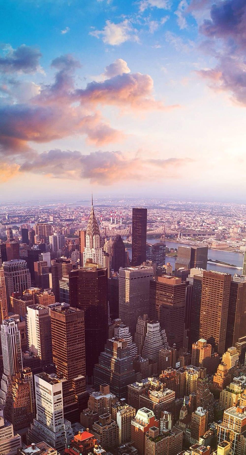 New York Skyline, iPhone, sunset, HD Phone Wallpaper