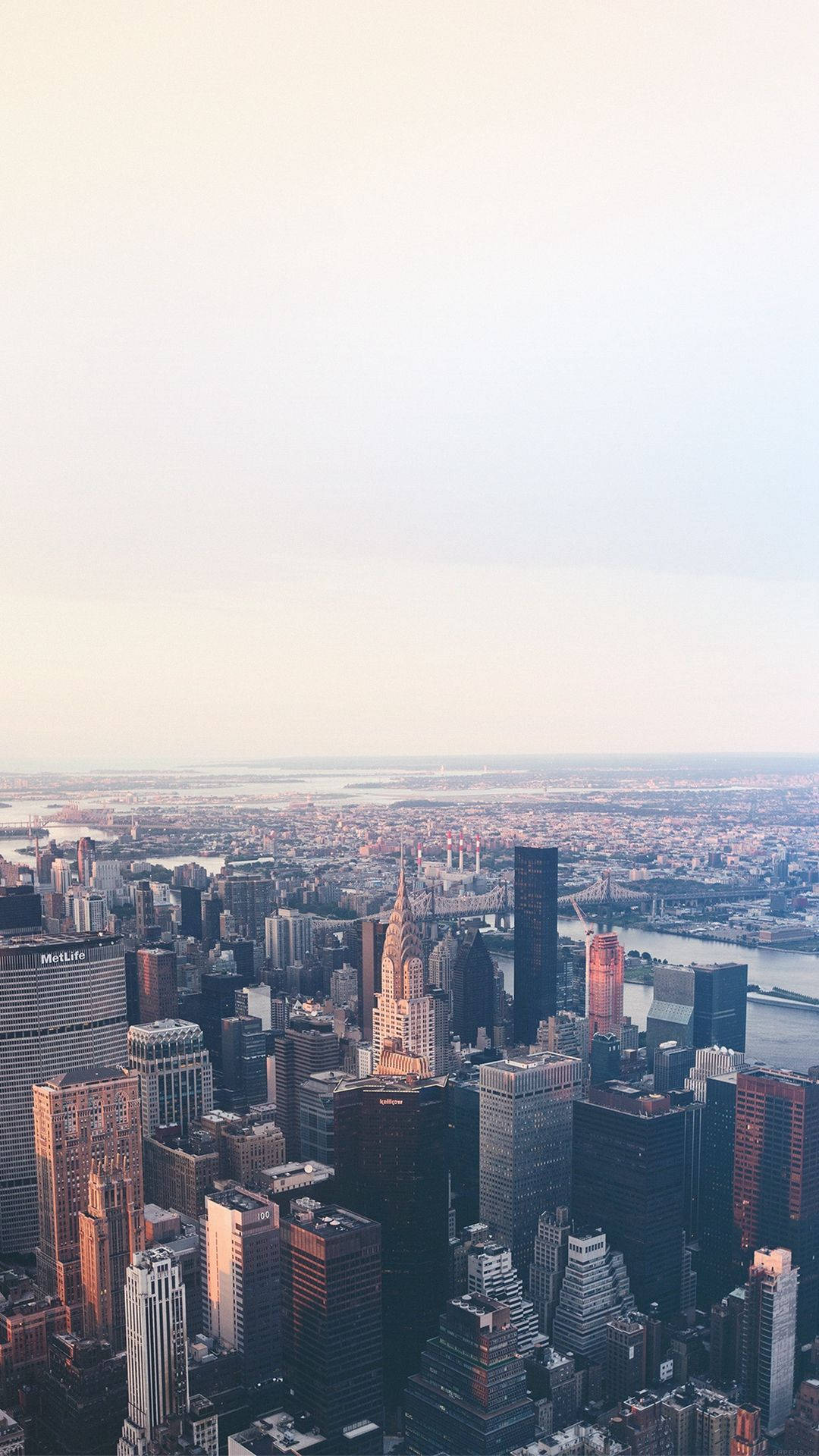 New York Skyline, iPhone, foggy sky, Full HD Phone Wallpaper