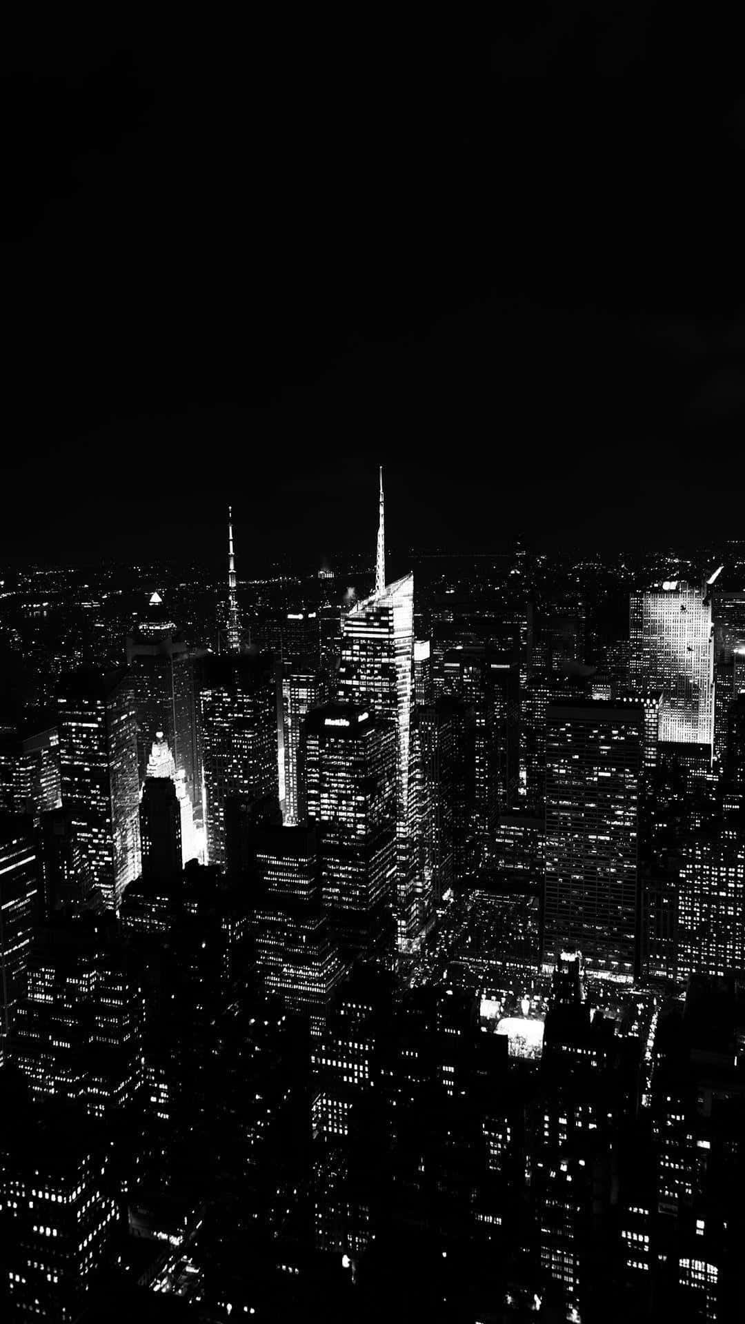 New York, black and white, aerial view, Full HD Phone Wallpaper