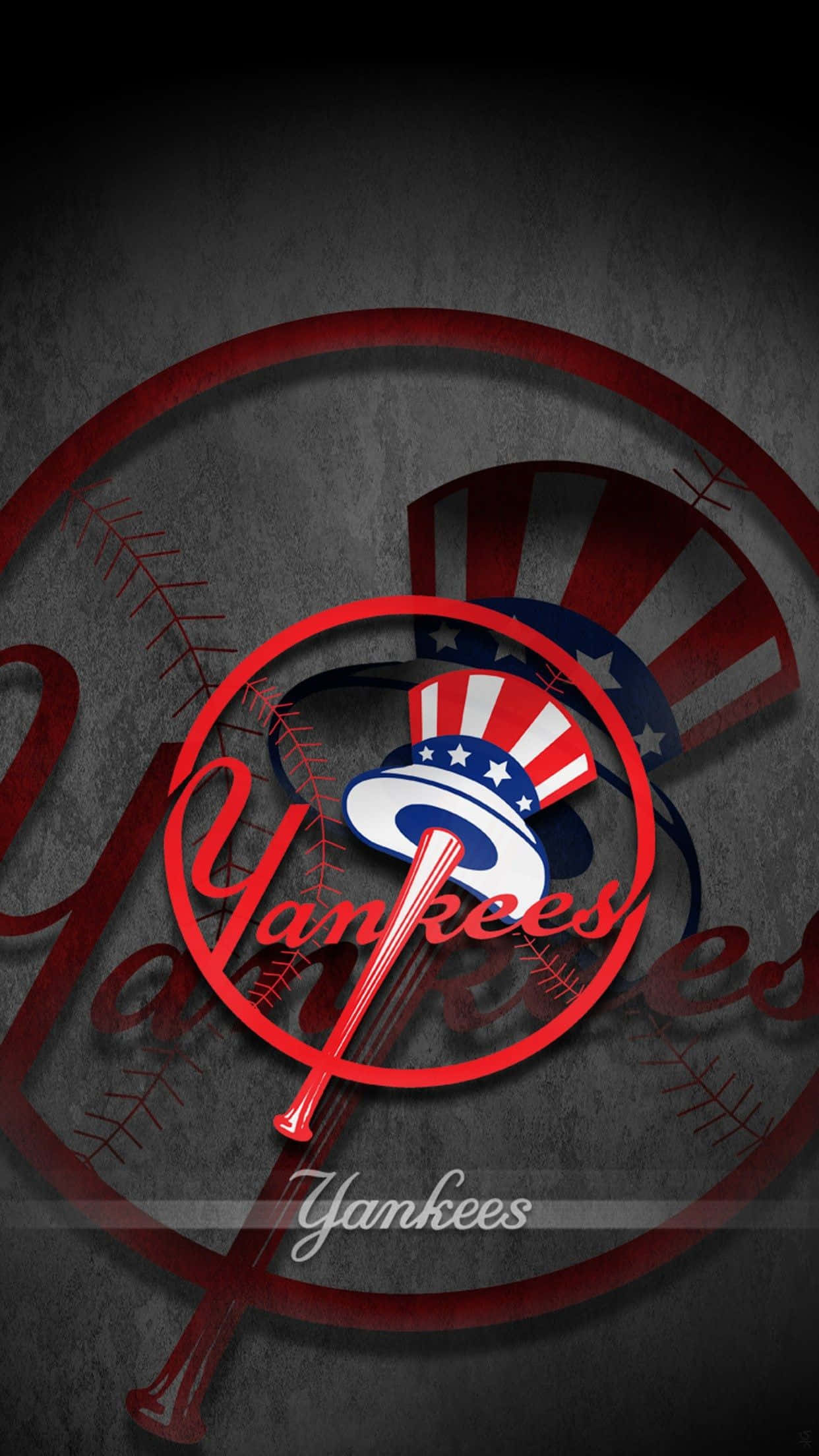 New York Yankees, red white and blue, baseball logo, Full HD Phone Wallpaper