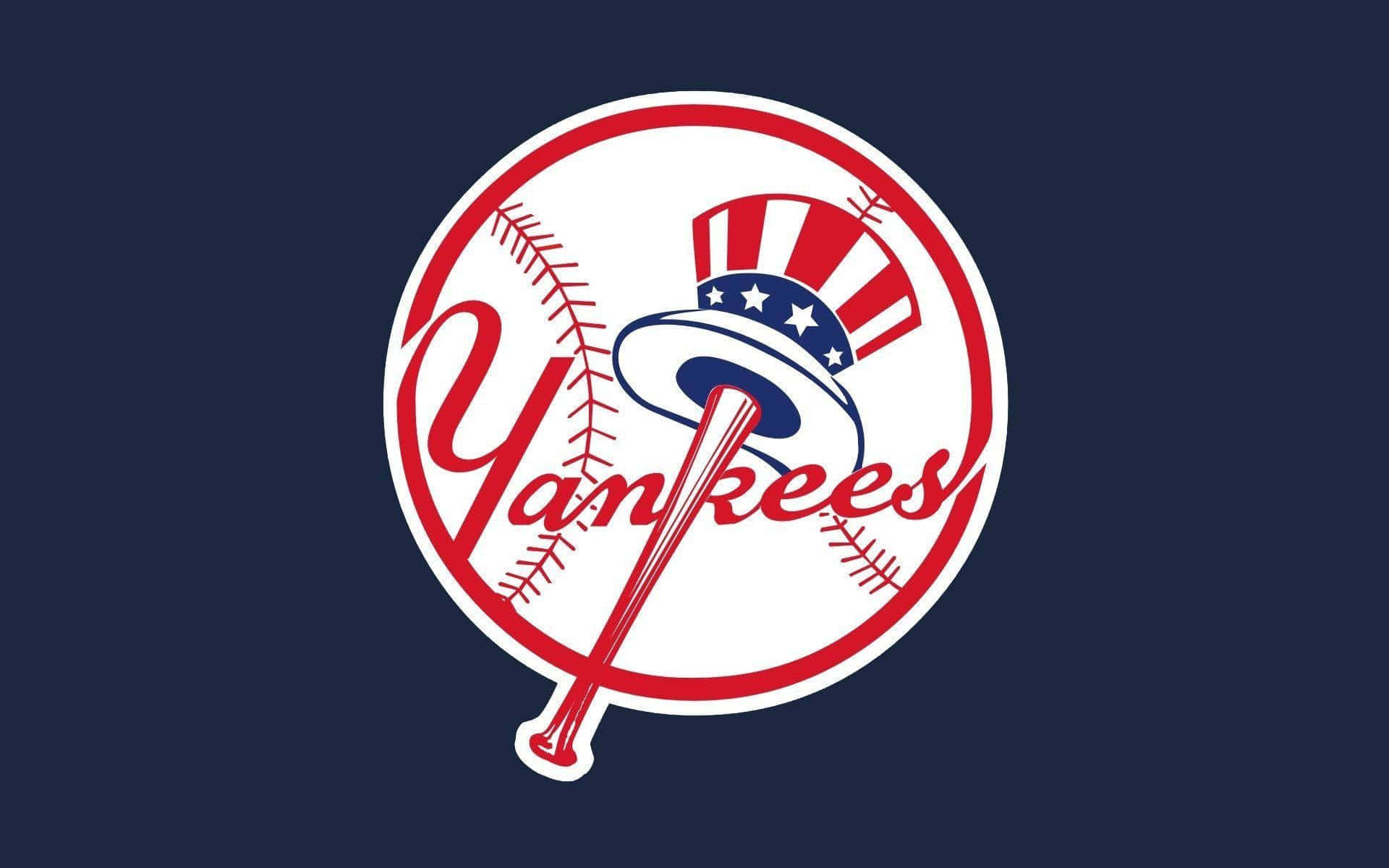 New York Yankees, red white and blue, navy blue background, Full HD Desktop Wallpaper