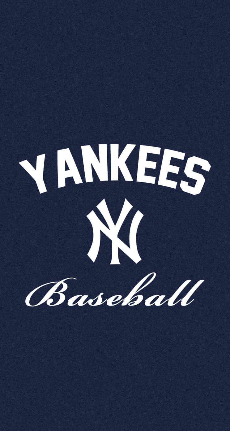 New York Yankees, white baseball logo, textured navy blue background, HD Phone Wallpaper
