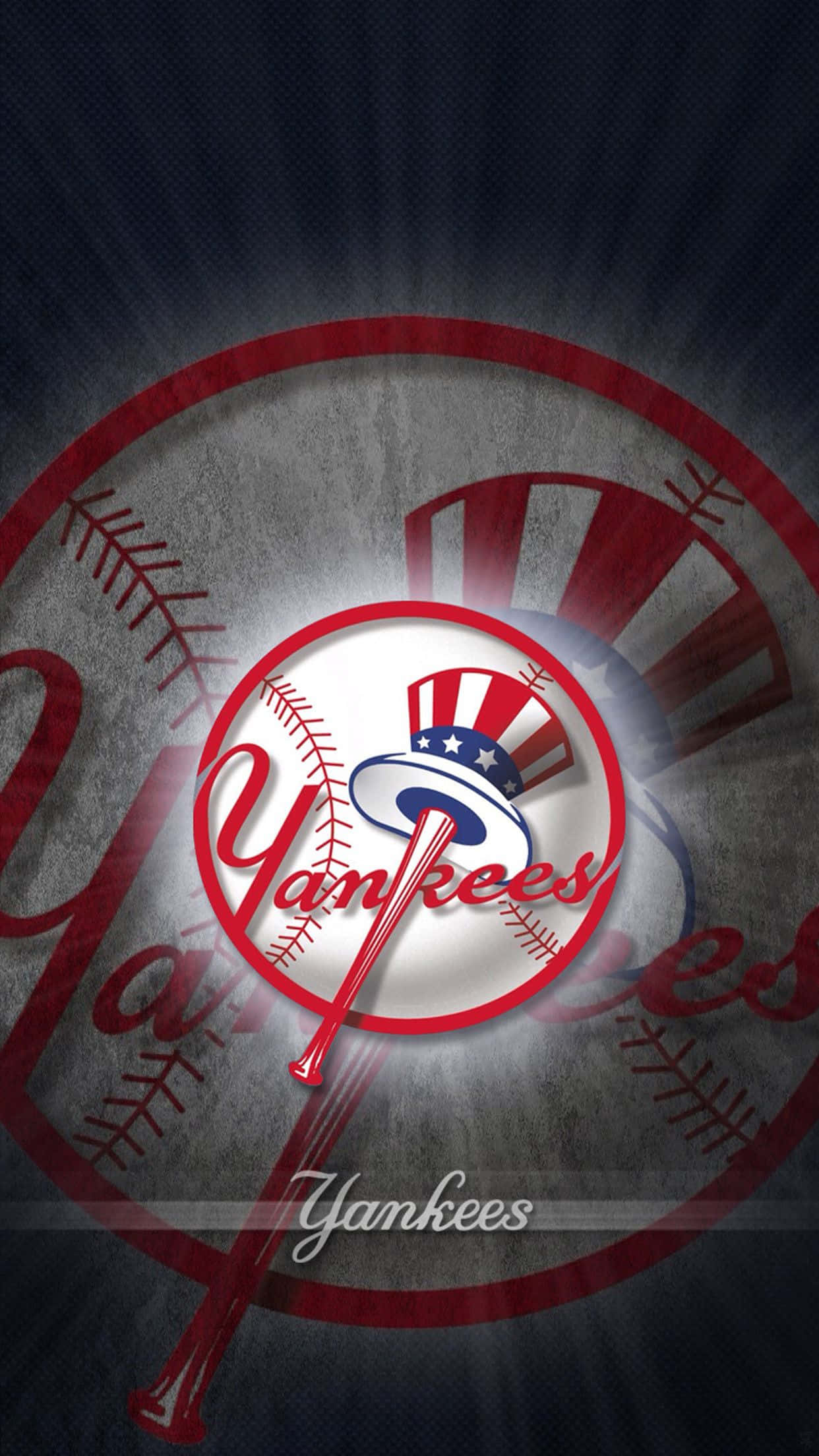 1968 Logo, New York Yankees, patriotic top hat, Full HD Phone Wallpaper